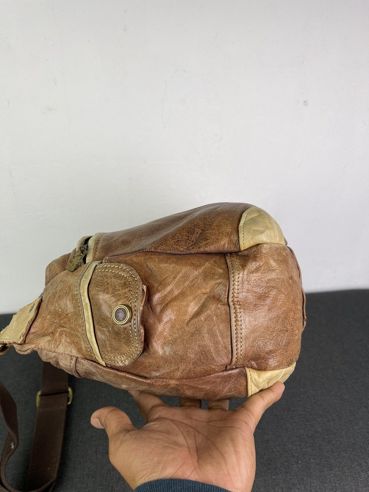 Genuine Leather × Japanese Brand × MasterPiece MasterPiece Japan leather multi compartment messenger bag Size ONE SIZE - 8 Thumbnail
