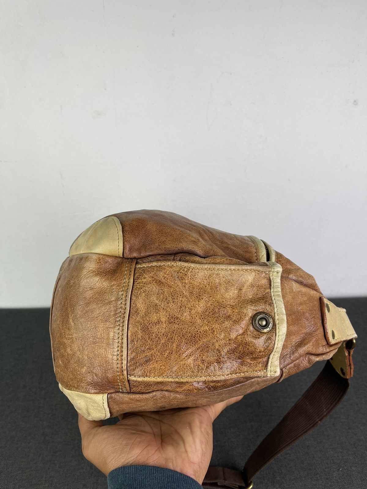 Genuine Leather × Japanese Brand × MasterPiece MasterPiece Japan leather multi compartment messenger bag Size ONE SIZE - 9 Thumbnail