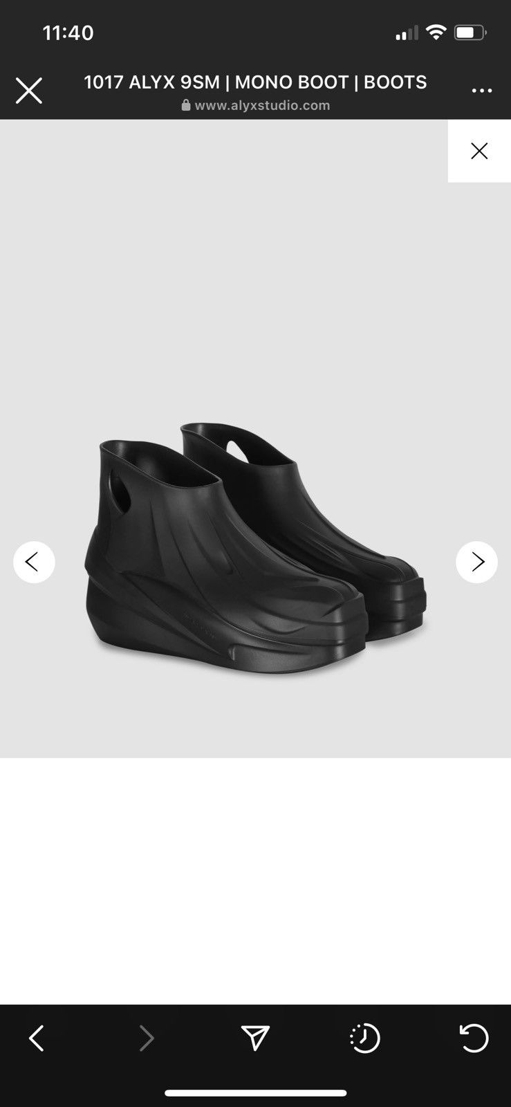 1017 ALYX 9SM Alyx black mono boot Size US 10 / EU 43 - 2 Thumbnail