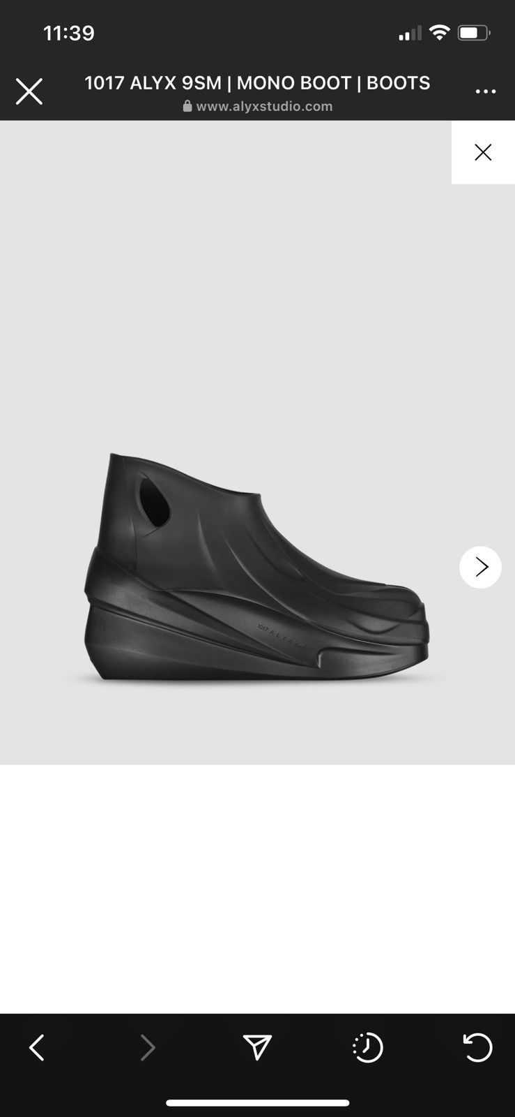 1017 ALYX 9SM Alyx black mono boot Size US 10 / EU 43 - 1 Thumbnail