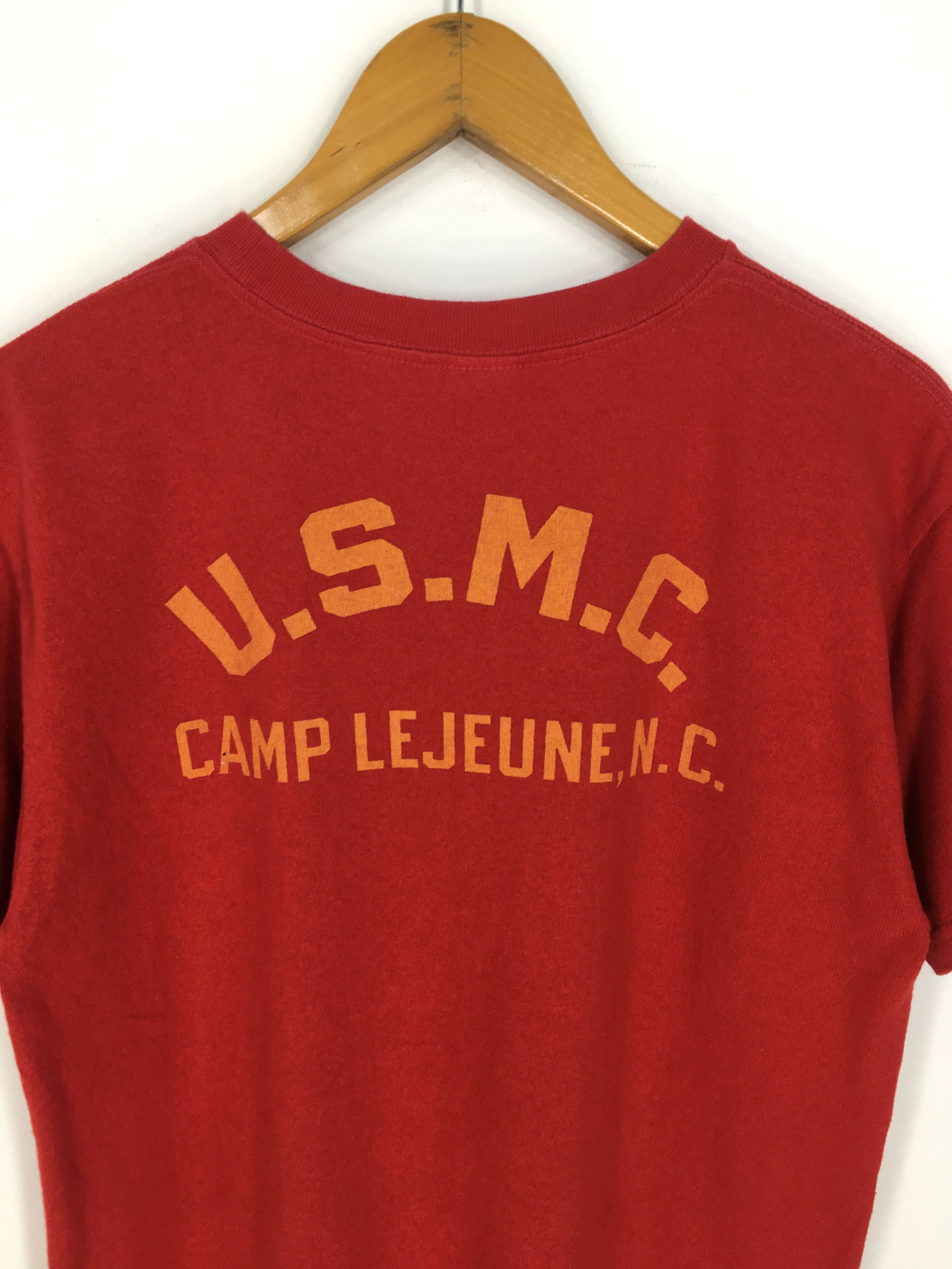 Vintage Real Mccoys Japan Devil Dog Usmc Red Tshirt Medium