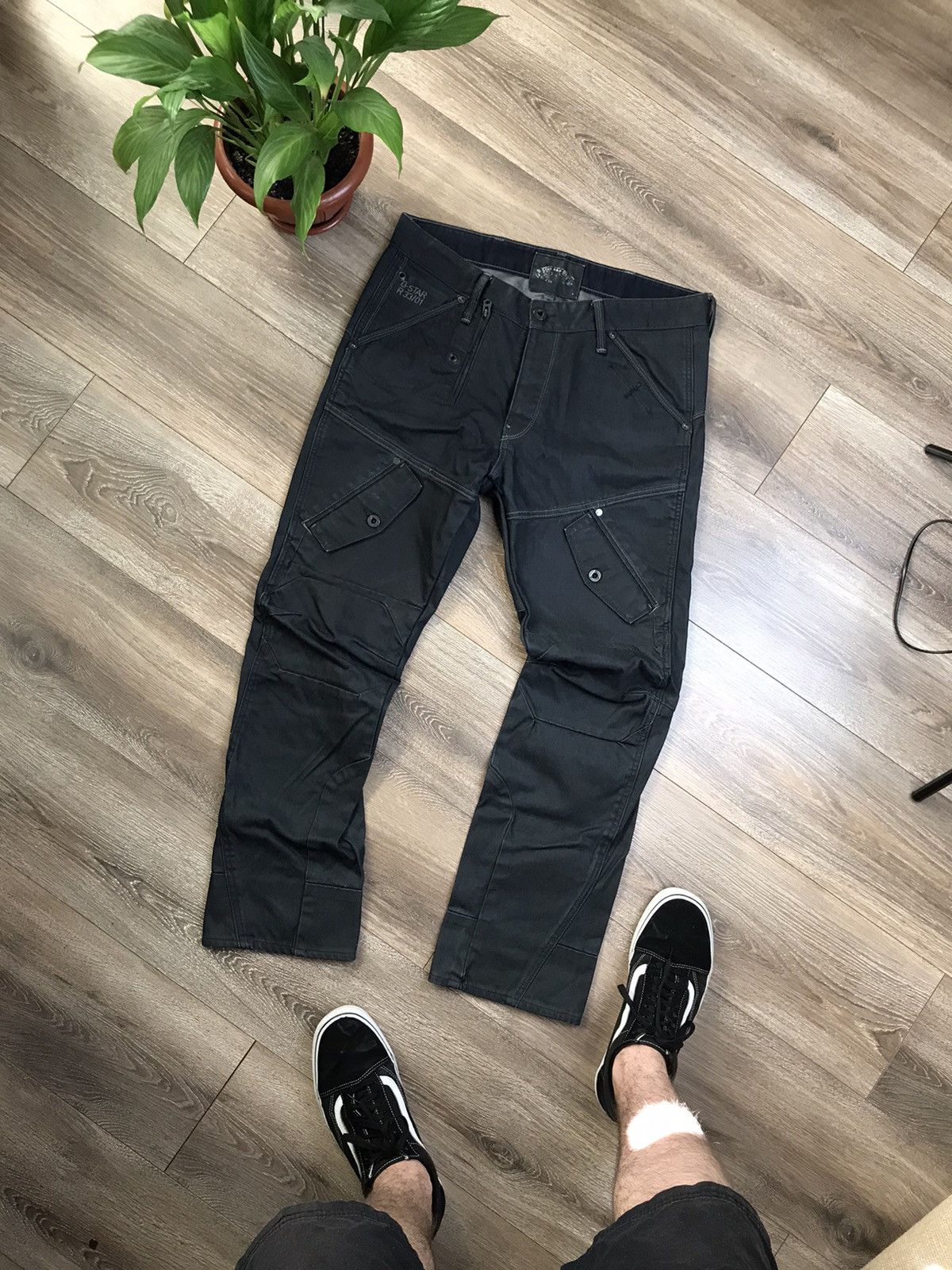 Jean Cargo G-Star Raw Scutar Noir - Taille S, Style Streetwear Y2K, Occasion En Parfait état