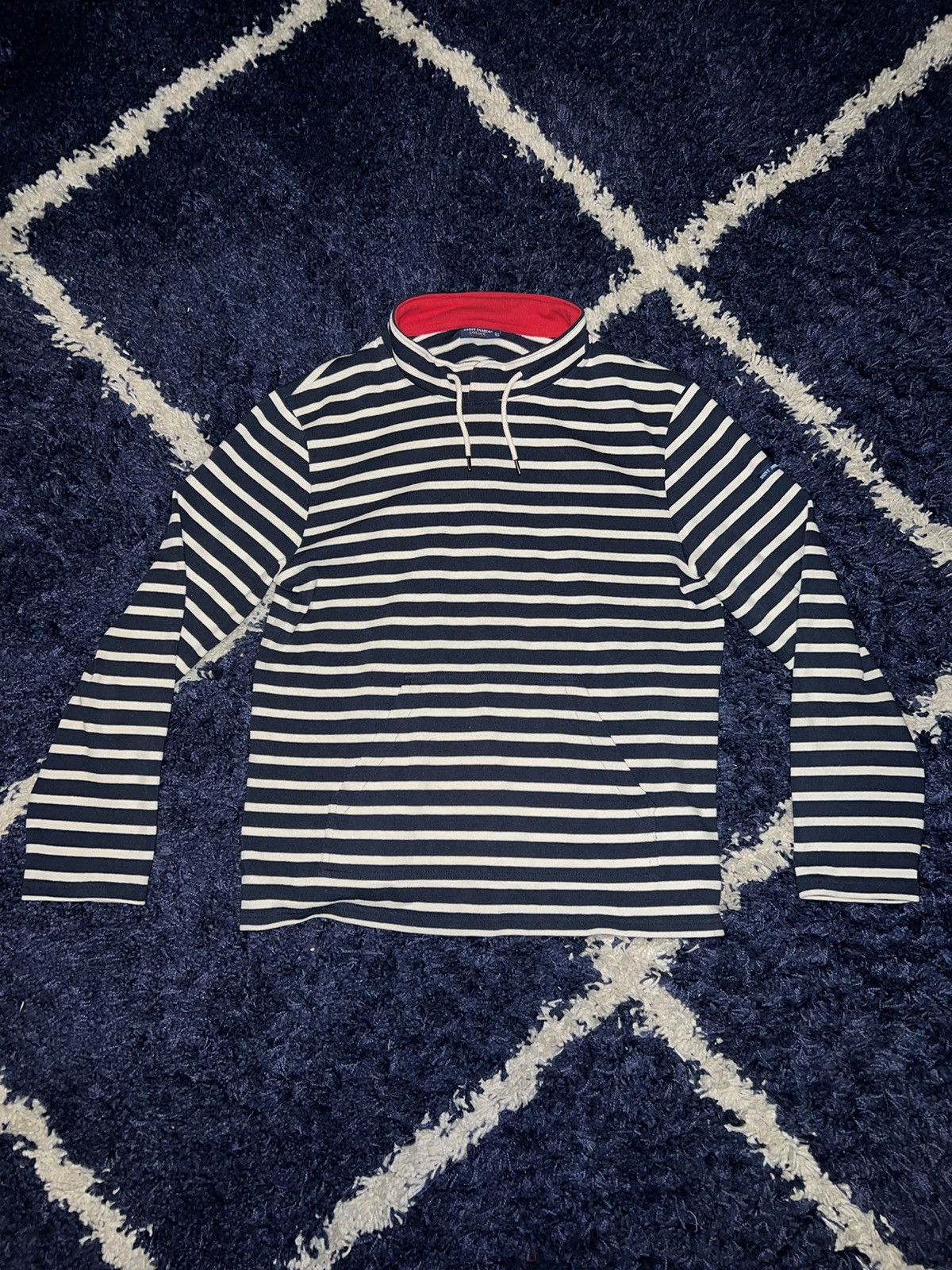 Saint James Mock Neck Shirt Striped