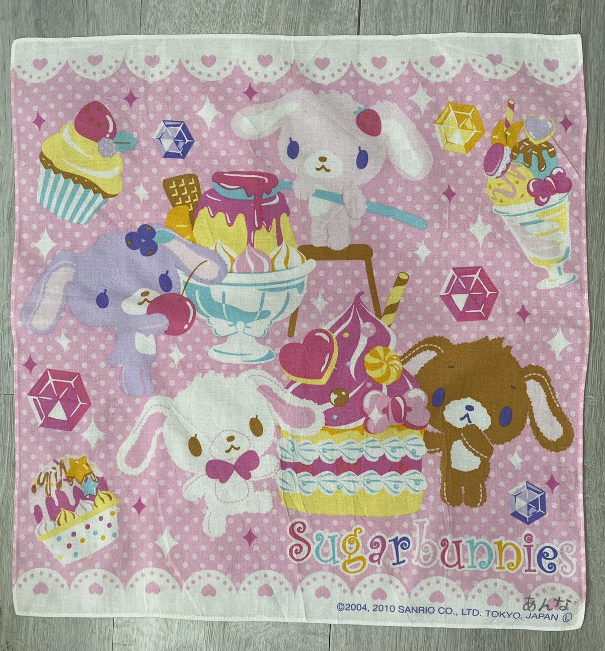 Anime Vintage Anime Sugar Bunnies Handkerchief Pocketsquare Size ONE SIZE - 1 Thumbnail