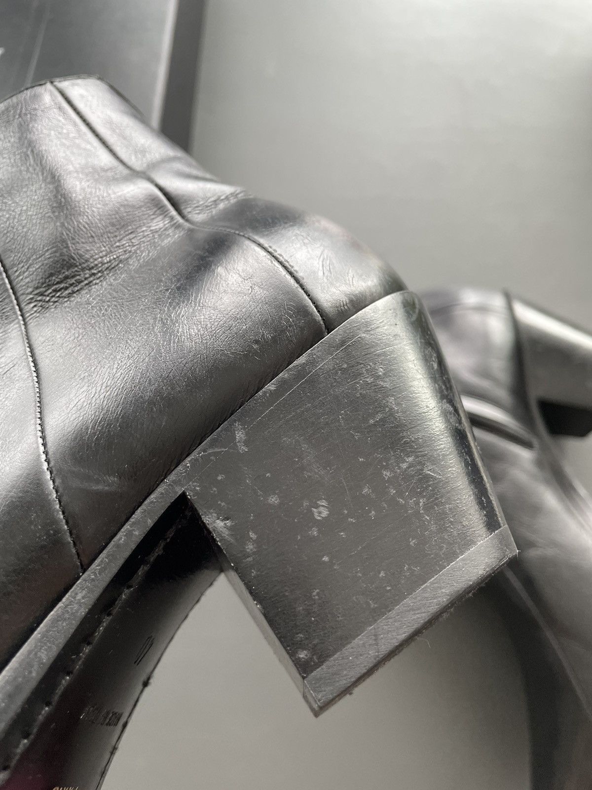Hedi Slimane × Saint Laurent Paris × Yves Saint Laurent $1,350 Super Rare BrandNew Distressed FINN 60 Leather Boots Size US 7 / EU 40 - 15 Thumbnail