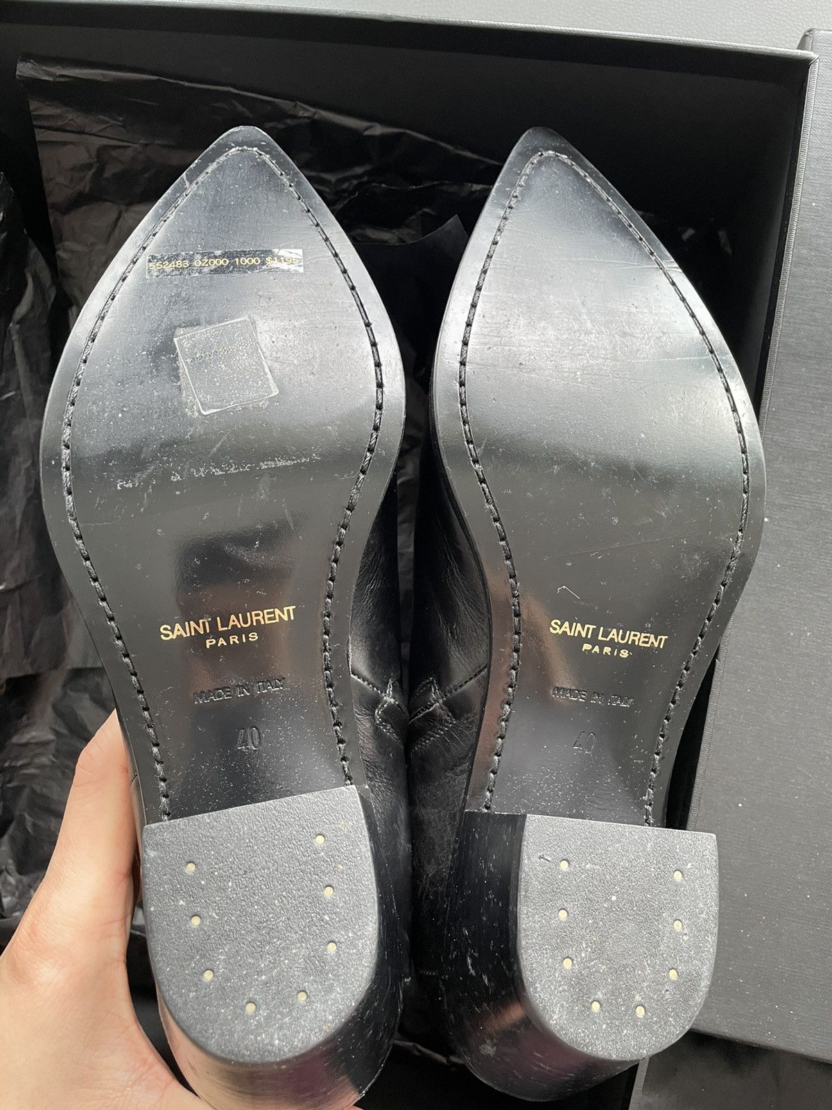Hedi Slimane × Saint Laurent Paris × Yves Saint Laurent $1,350 Super Rare BrandNew Distressed FINN 60 Leather Boots Size US 7 / EU 40 - 7 Thumbnail