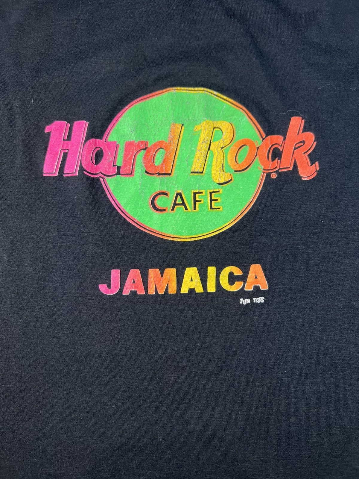 Hard Rock Cafe × Vintage 80s 90s Hard Rock Cafe Jamaica Neon Single Stitch T Shirt Size US XL / EU 56 / 4 - 2 Thumbnail
