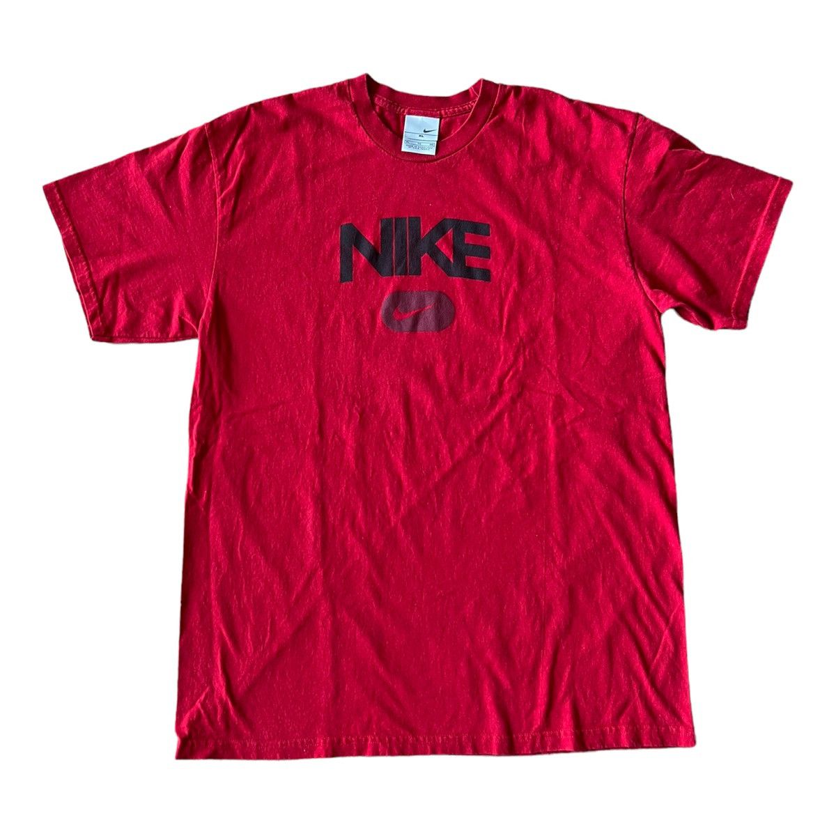 Nike × Vintage Vintage 2000s Nike Swoosh Spellout T Shirt Y2K 00s Size US XL / EU 56 / 4 - 1 Thumbnail