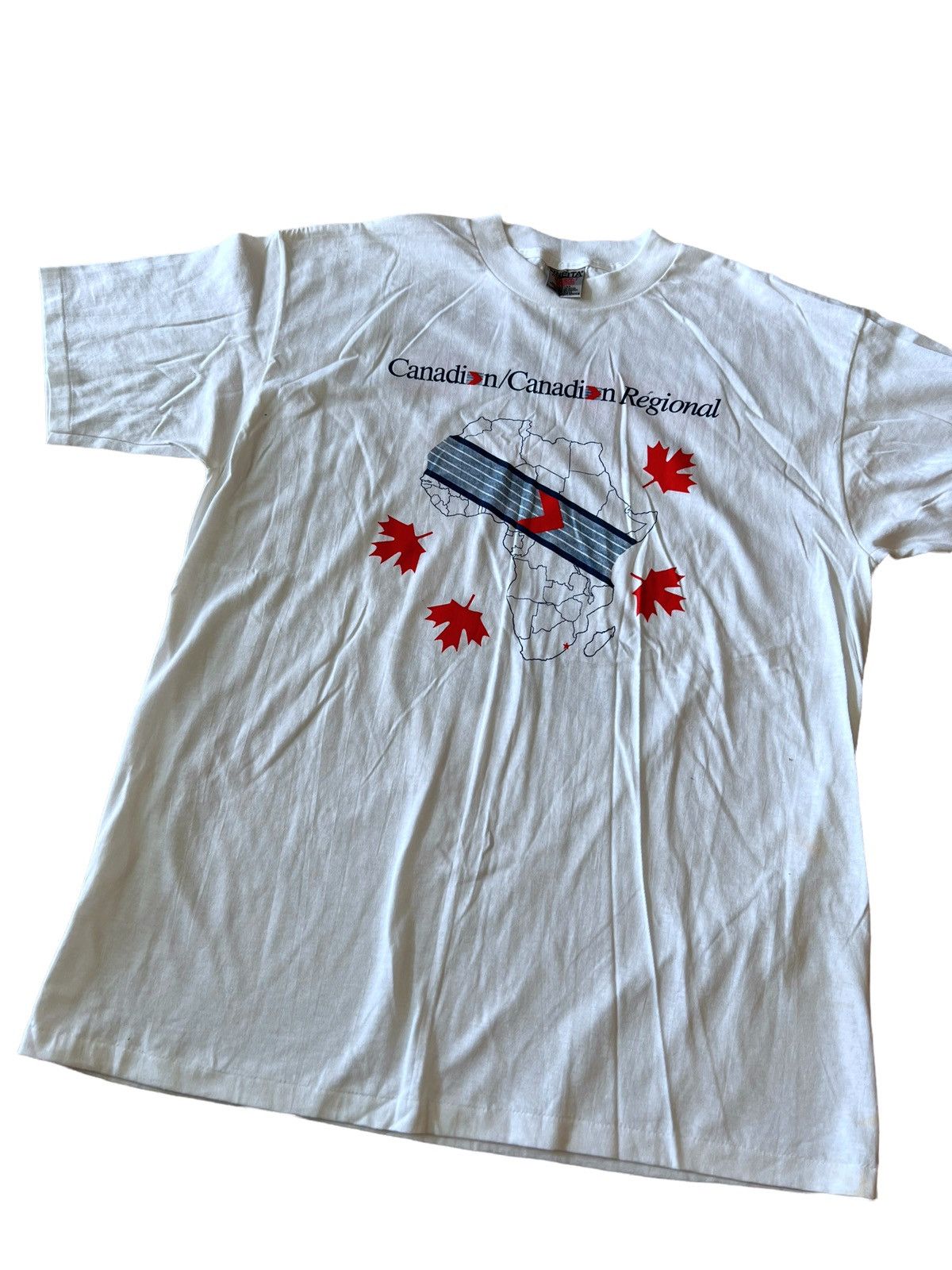 Vintage Vintage 1995 Canadian Africa Single Stitch T Shirt Oneita Size US XL / EU 56 / 4 - 2 Thumbnail