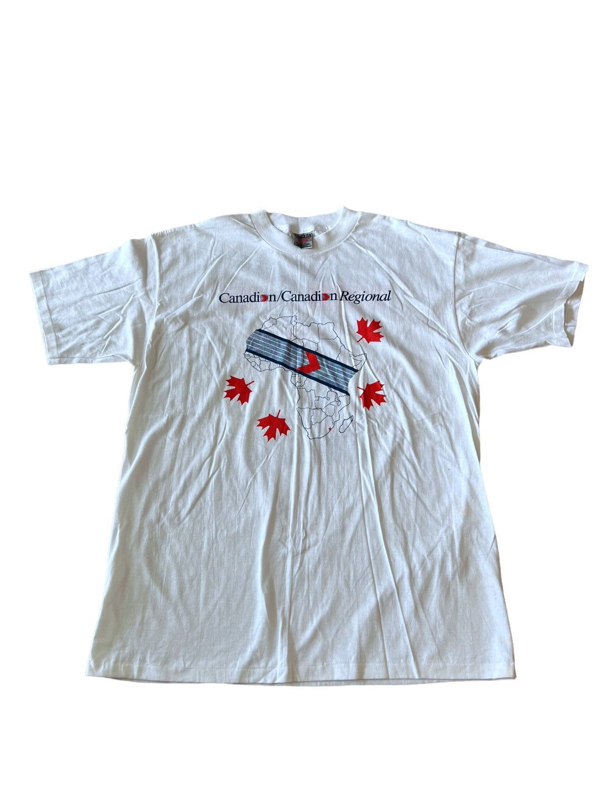 Vintage Vintage 1995 Canadian Africa Single Stitch T Shirt Oneita Size US XL / EU 56 / 4 - 1 Thumbnail