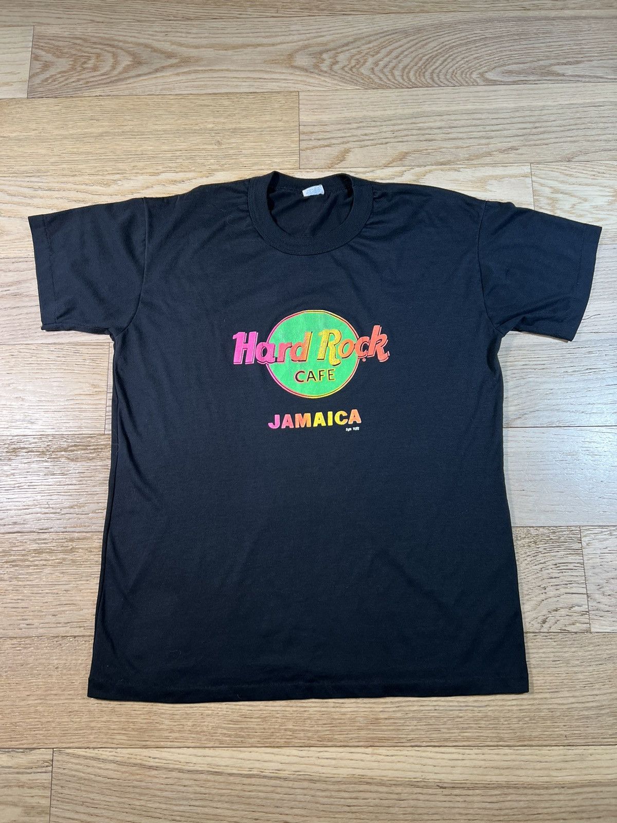Hard Rock Cafe × Vintage 80s 90s Hard Rock Cafe Jamaica Neon Single Stitch T Shirt Size US XL / EU 56 / 4 - 1 Thumbnail