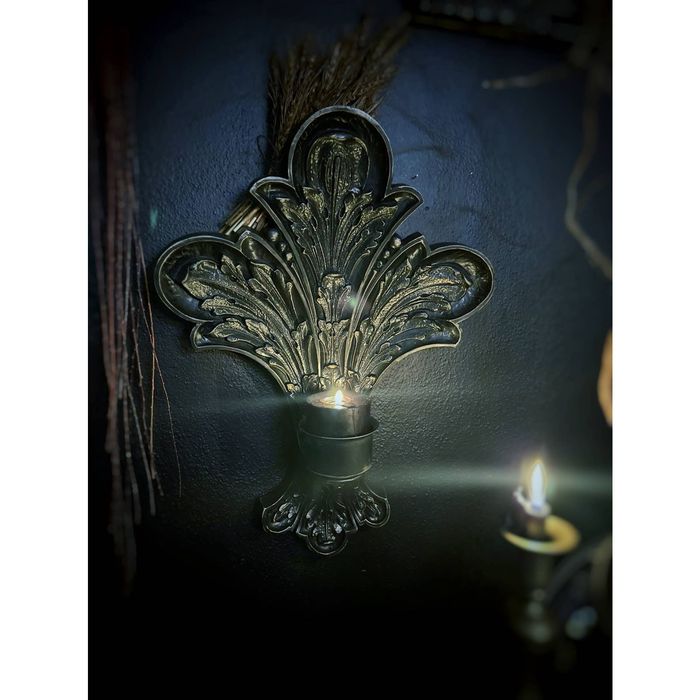 Vintage Gothic Homco Filigree Wall Taper Candle Holder, Candle Decor