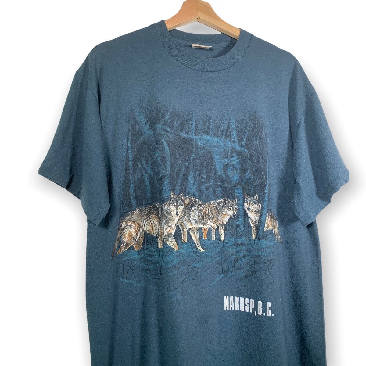 Vintage Vintage 80s 90s Wolf Wolves Animal Single Stitch T Shirt Size US L / EU 52-54 / 3 - 2 Thumbnail