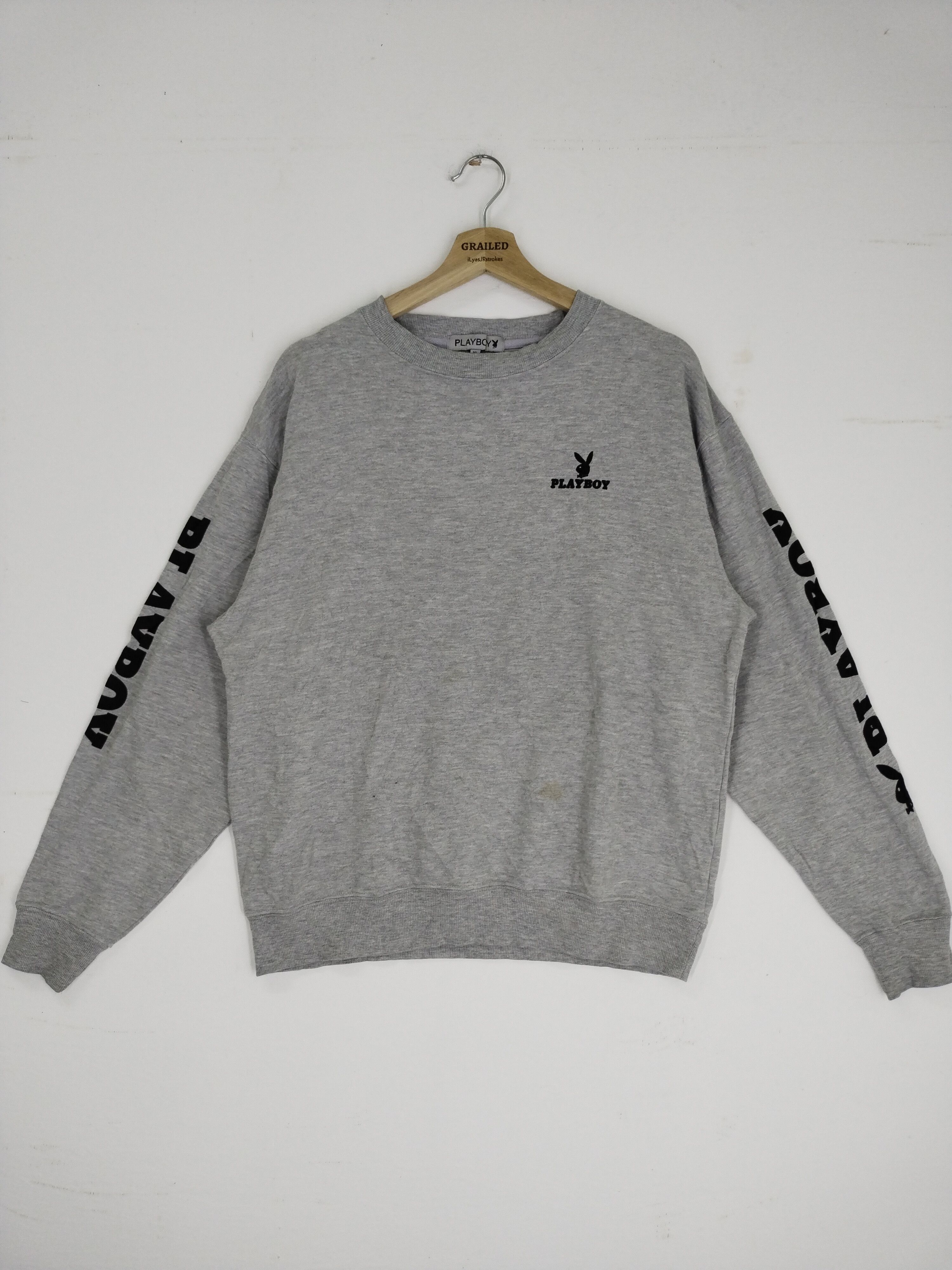 Playboy × Vintage Vintage 90s Playboy Bunny Embroidery Logo Sweatshirt Size US XL / EU 56 / 4 - 2 Thumbnail