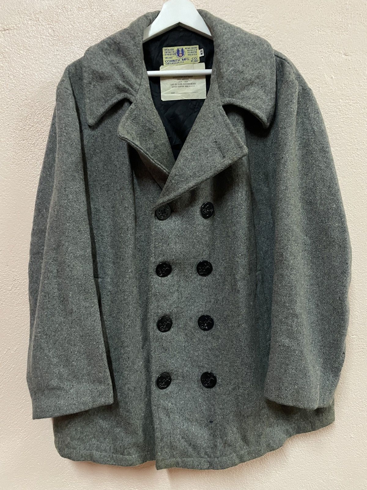 Vintage Vintage Pea Coat Wool Jacket military Corinth MFG. Co 1944 Size US XL / EU 56 / 4 - 2 Thumbnail