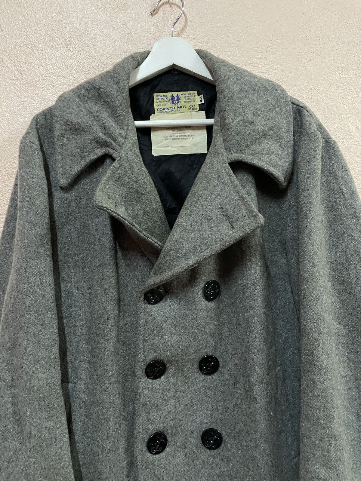 Vintage Vintage Pea Coat Wool Jacket military Corinth MFG. Co 1944 Size US XL / EU 56 / 4 - 3 Thumbnail