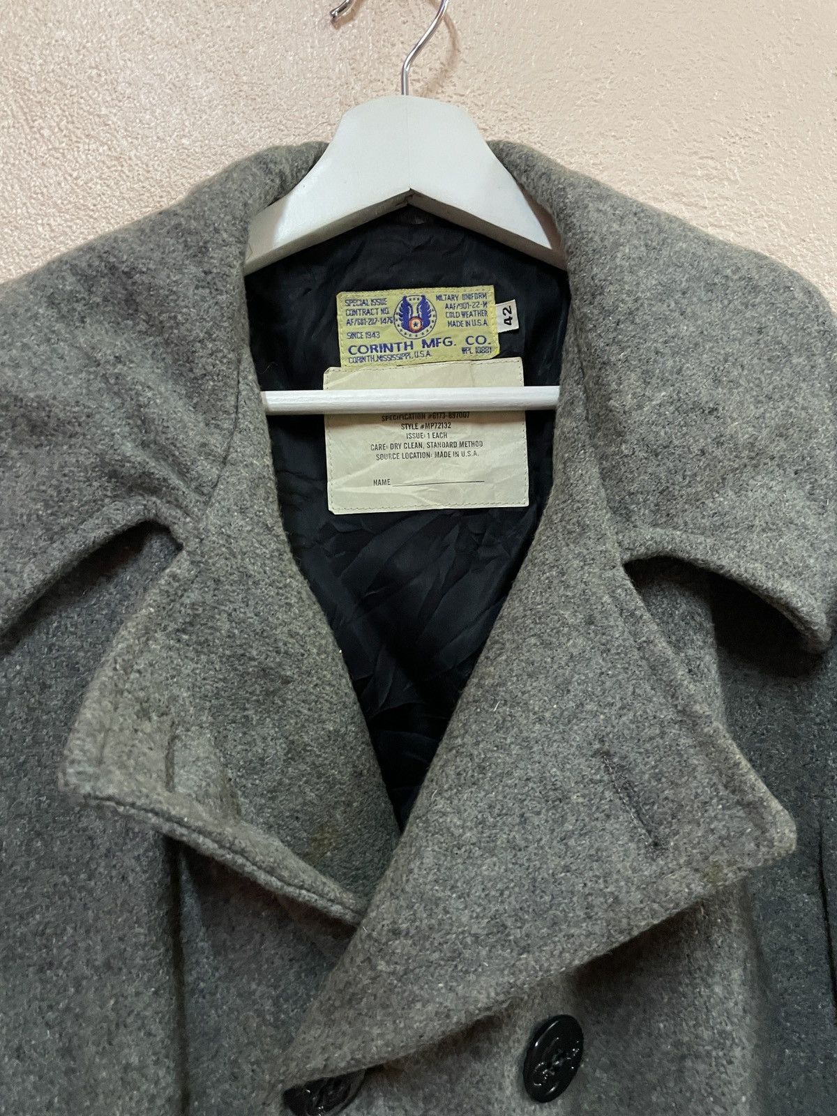 Vintage Vintage Pea Coat Wool Jacket military Corinth MFG. Co 1944 Size US XL / EU 56 / 4 - 4 Thumbnail