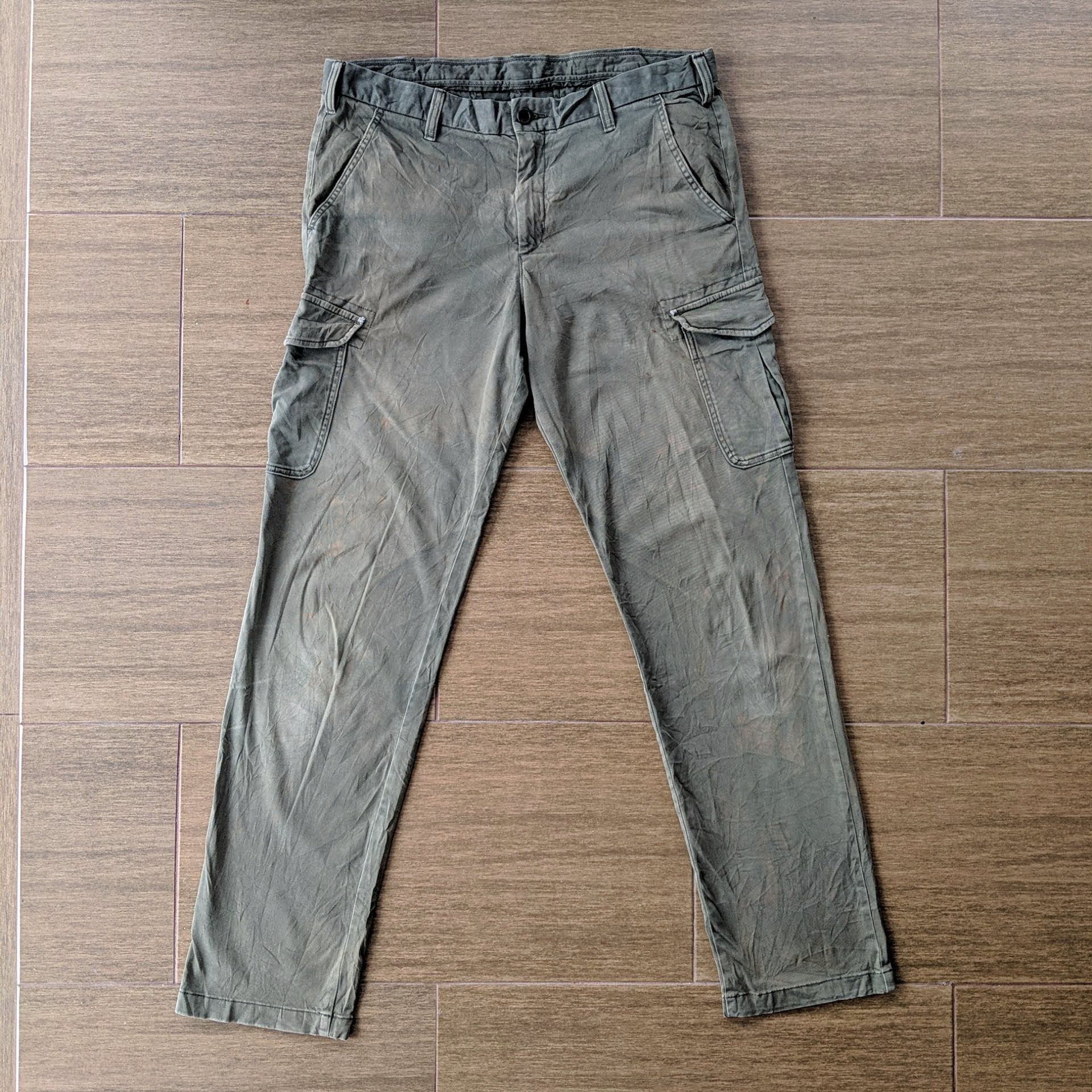 image of Utility Pro Wear x Vintage W36 Vintage Japanese Japan Multipocket Utility Cargo Pants in Moss Green