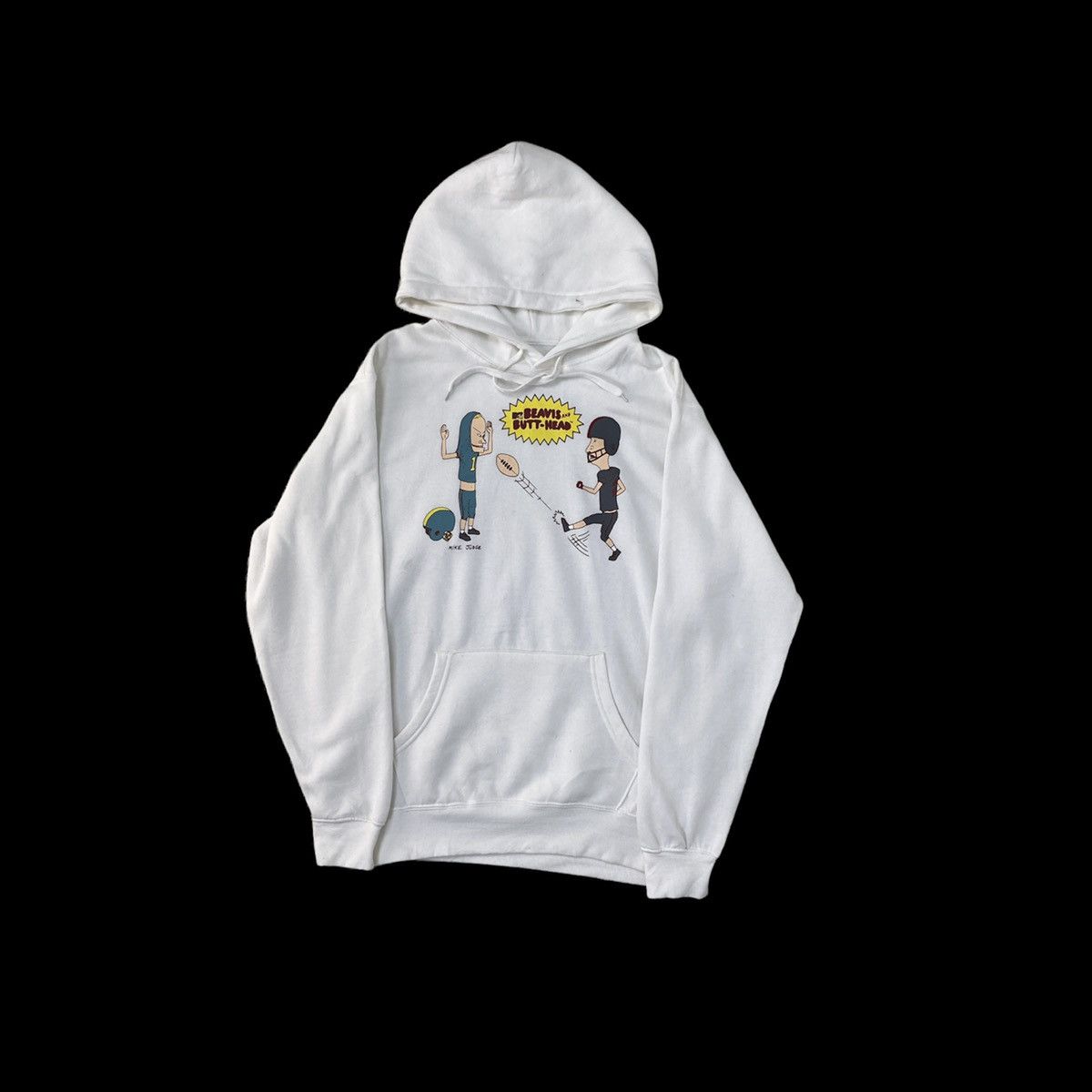 image of Made In USA x Mtv Beavis And Butt-Head Mike Judge Sweater Hoodie in White, Men's (Size Medium)