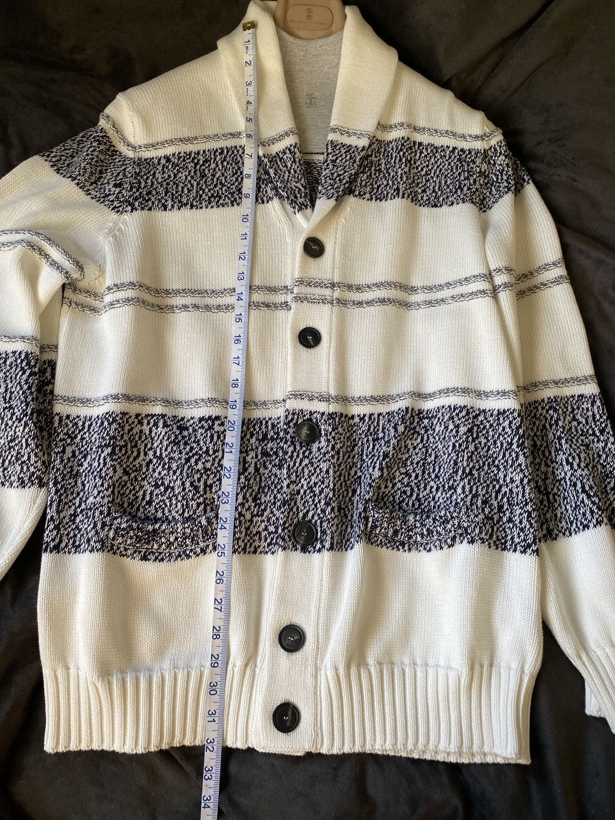 Brunello Cucinelli DOUBLE BREASTED CARDIGAN/SWEATER W STRIPES Size US XL / EU 56 / 4 - 18 Thumbnail