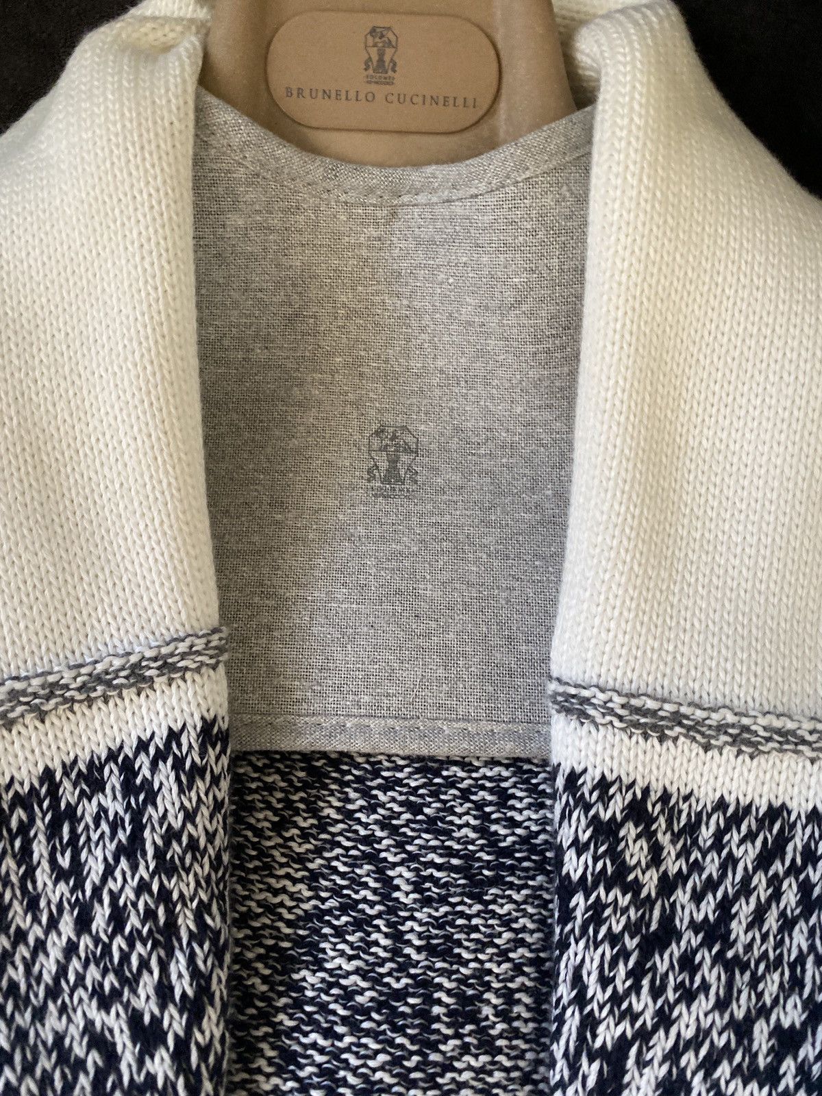 Brunello Cucinelli DOUBLE BREASTED CARDIGAN/SWEATER W STRIPES Size US XL / EU 56 / 4 - 1 Thumbnail