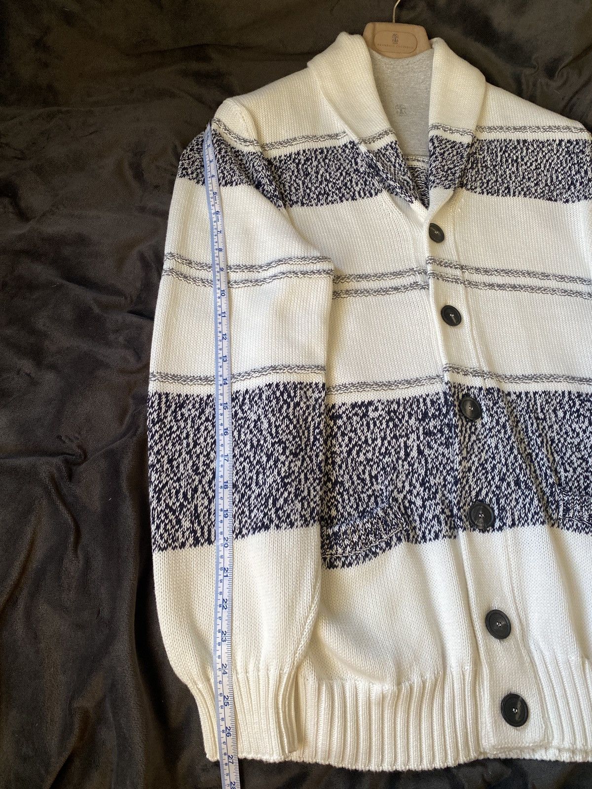 Brunello Cucinelli DOUBLE BREASTED CARDIGAN/SWEATER W STRIPES Size US XL / EU 56 / 4 - 12 Thumbnail