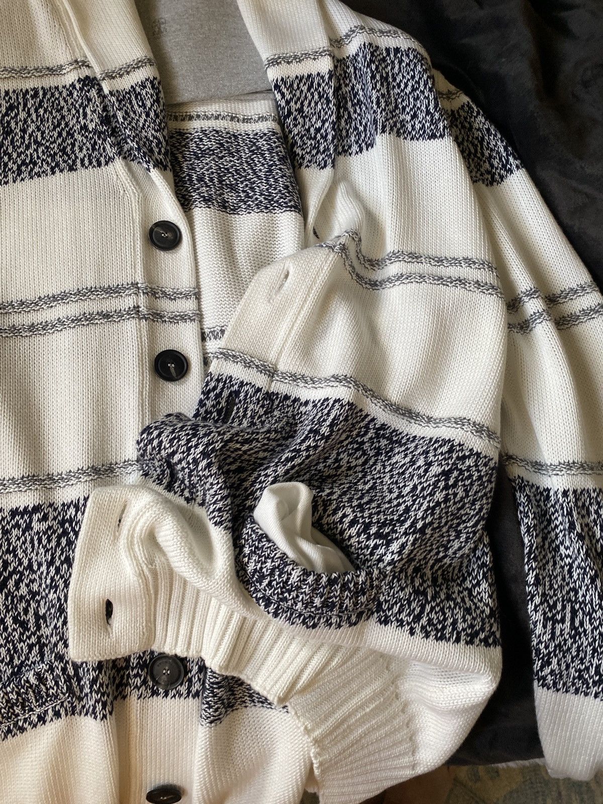 Brunello Cucinelli DOUBLE BREASTED CARDIGAN/SWEATER W STRIPES Size US XL / EU 56 / 4 - 5 Thumbnail