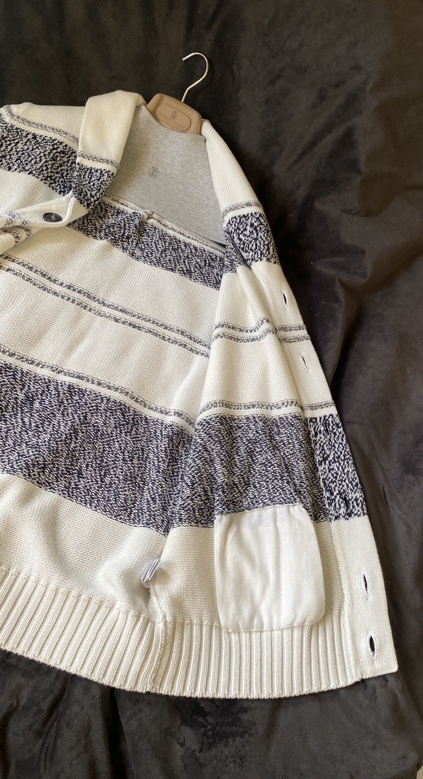 Brunello Cucinelli DOUBLE BREASTED CARDIGAN/SWEATER W STRIPES Size US XL / EU 56 / 4 - 4 Thumbnail