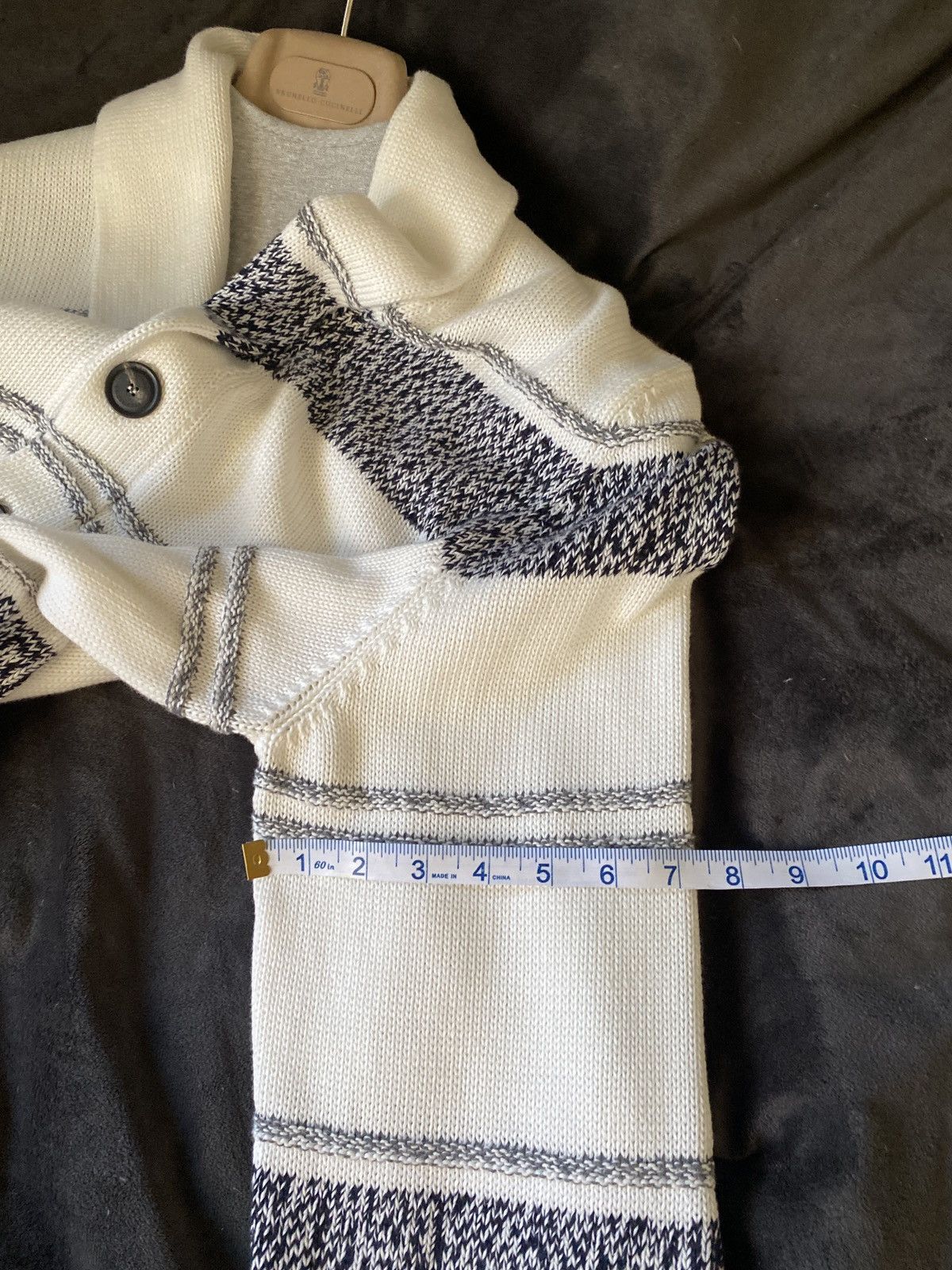 Brunello Cucinelli DOUBLE BREASTED CARDIGAN/SWEATER W STRIPES Size US XL / EU 56 / 4 - 19 Thumbnail