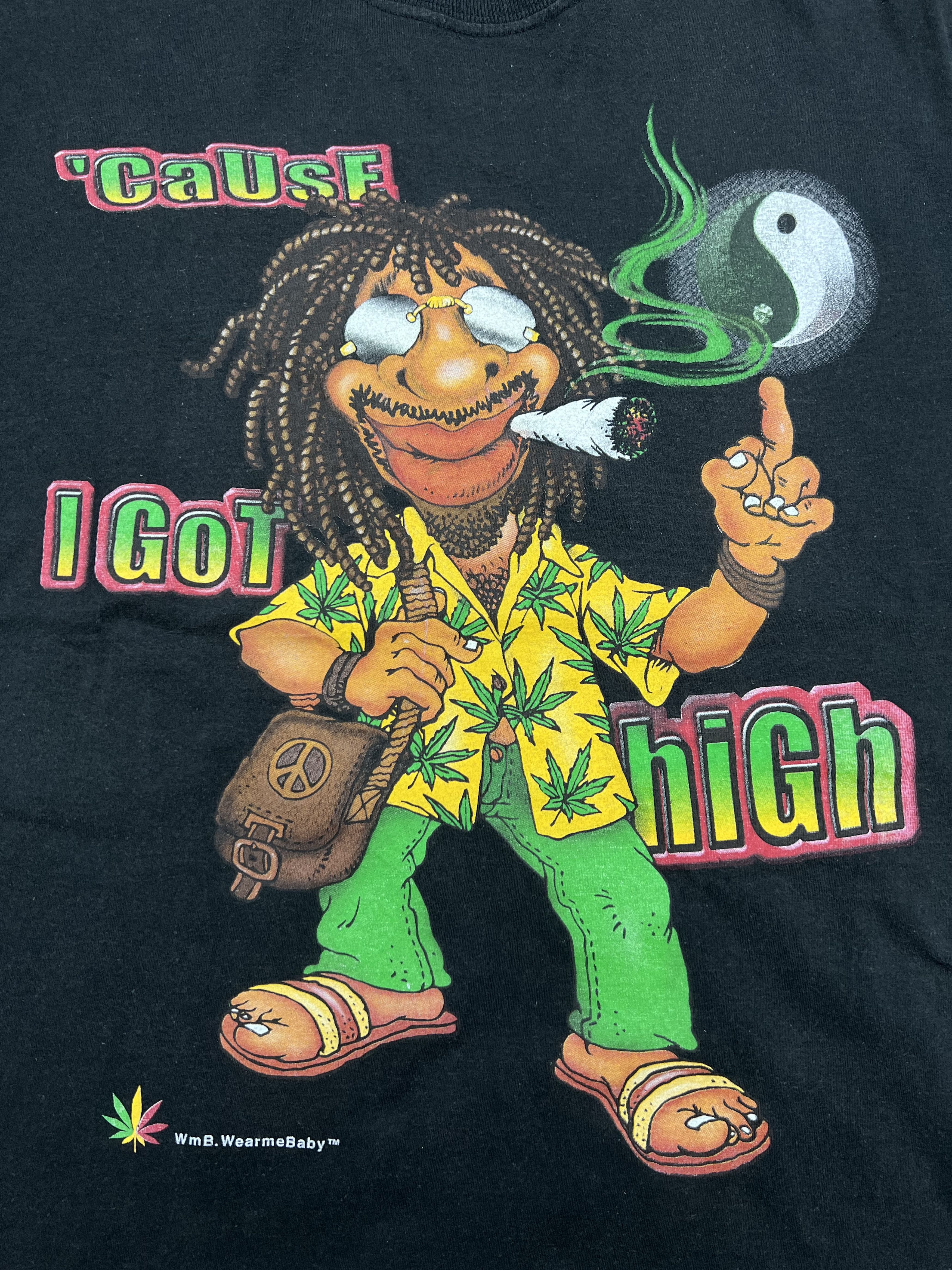 Vintage Vintage 90s Wear Me Baby Rasta Peace Parody tee (M) GTMD287 Size US M / EU 48-50 / 2 - 2 Thumbnail