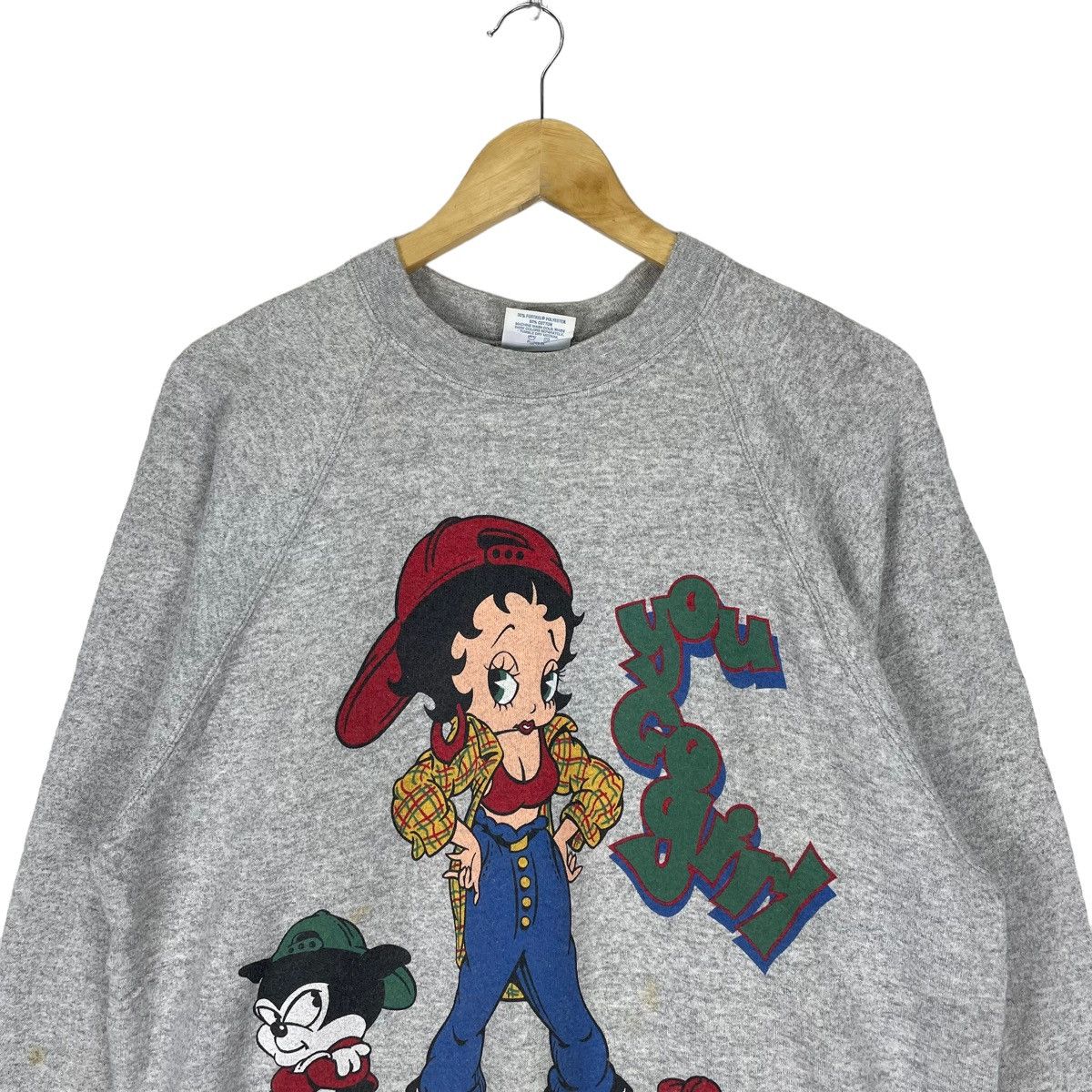 Cartoon Network × Vintage ☀️1993 BETTY BOOP MIRROR SWEATSHIRT CREWNECK Size US L / EU 52-54 / 3 - 2 Thumbnail