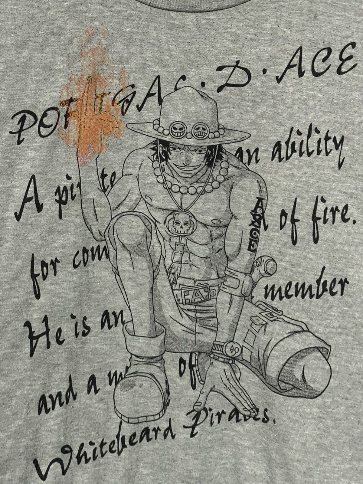 Anime × One Piece × Vintage 🔥Rare🔥Vintage Single Character Ace Big Print Size US XL / EU 56 / 4 - 1 Thumbnail