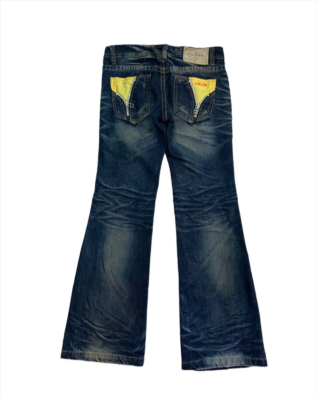 Hysteric Glamour Flare Lolita xYoshimoto Nara Distress LowRise Denim Boot Cut Size 29" - 3 Thumbnail