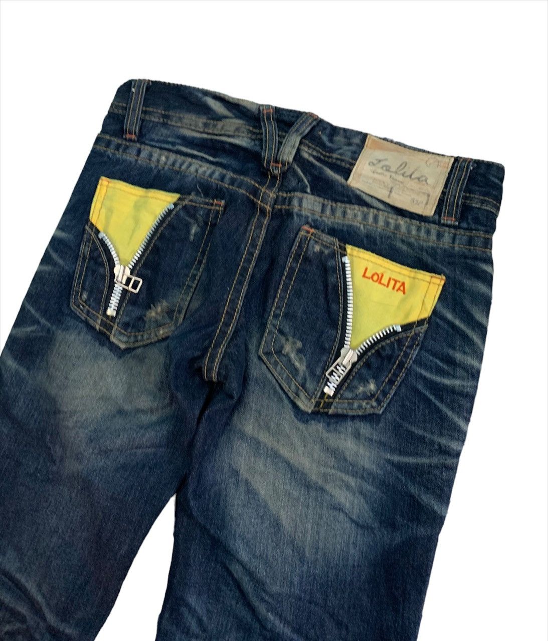 Hysteric Glamour Flare Lolita xYoshimoto Nara Distress LowRise Denim Boot Cut Size 29" - 4 Thumbnail