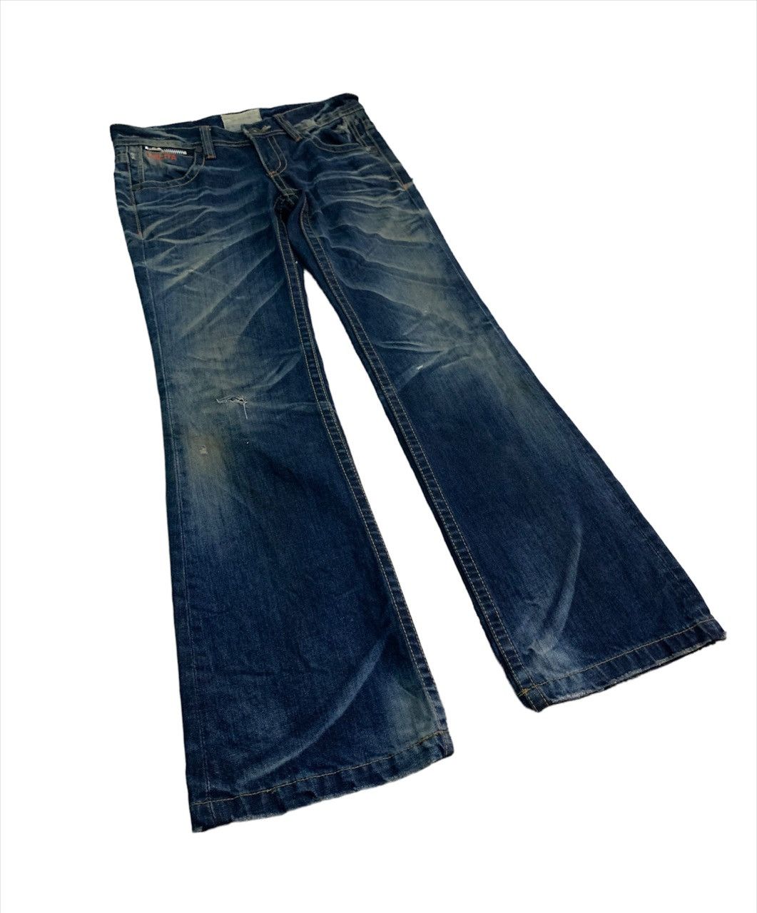 Hysteric Glamour Flare Lolita xYoshimoto Nara Distress LowRise Denim Boot Cut Size 29" - 1 Thumbnail