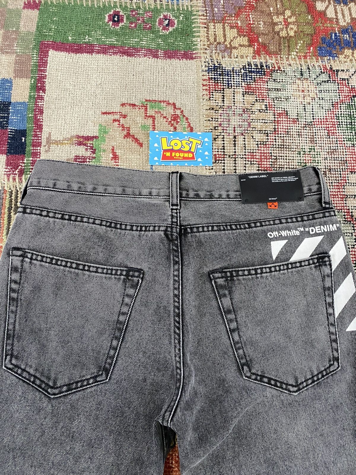 Off-White Off White Virgil Abloh Slim Straight Denim Label Jeans Size US 30 / EU 46 - 10 Thumbnail