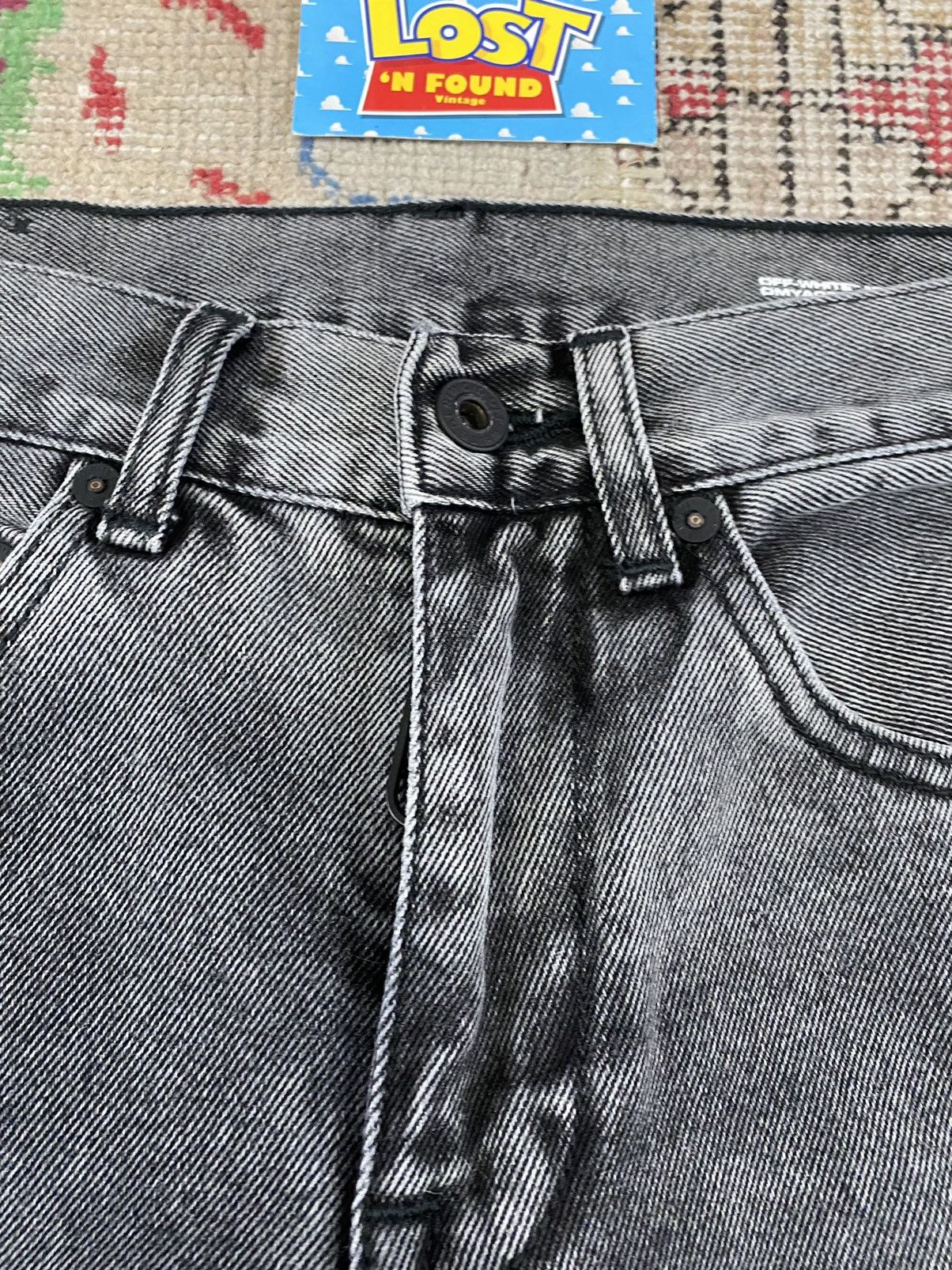Off-White Off White Virgil Abloh Slim Straight Denim Label Jeans Size US 30 / EU 46 - 6 Thumbnail