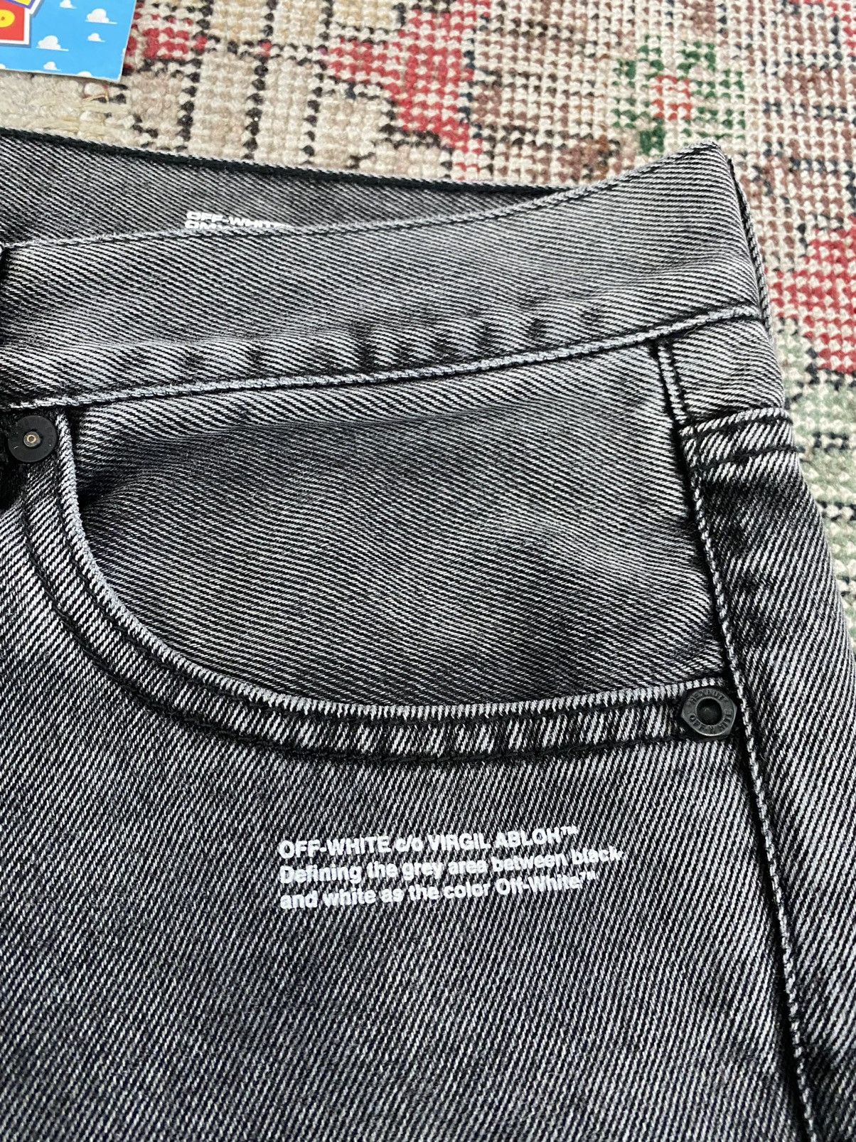 Off-White Off White Virgil Abloh Slim Straight Denim Label Jeans Size US 30 / EU 46 - 4 Thumbnail