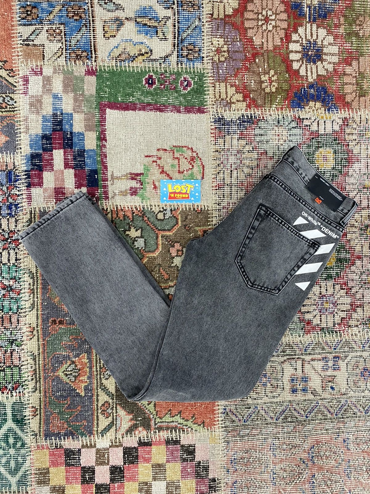 Off-White Off White Virgil Abloh Slim Straight Denim Label Jeans Size US 30 / EU 46 - 3 Thumbnail