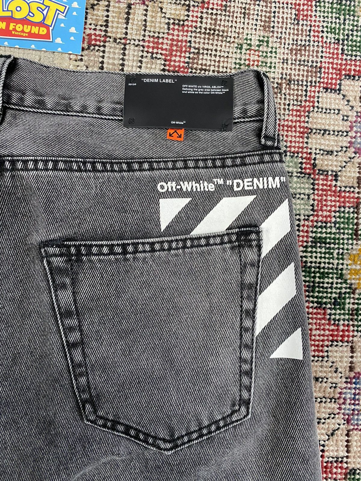 Off-White Off White Virgil Abloh Slim Straight Denim Label Jeans Size US 30 / EU 46 - 9 Thumbnail
