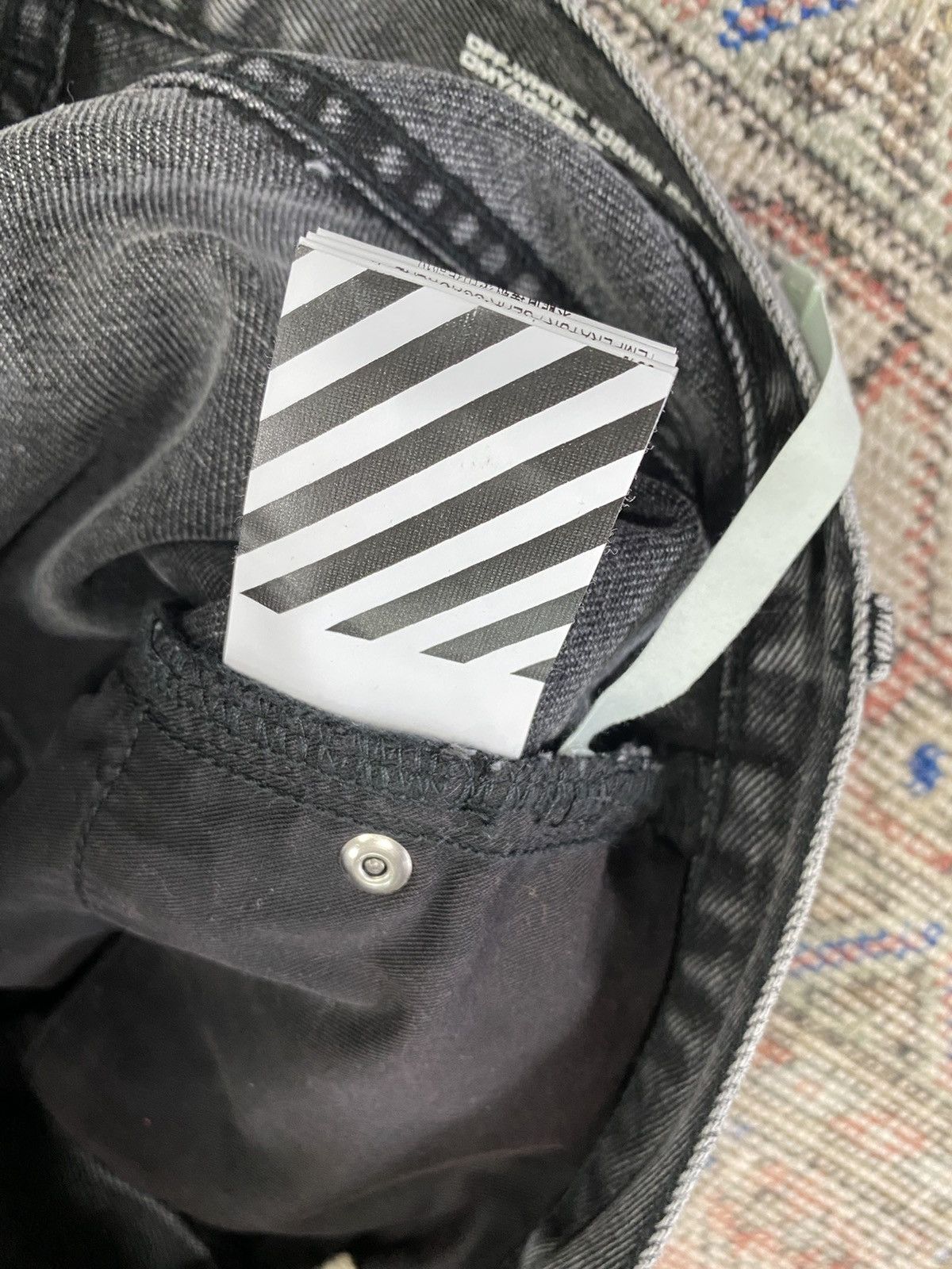 Off-White Off White Virgil Abloh Slim Straight Denim Label Jeans Size US 30 / EU 46 - 12 Thumbnail