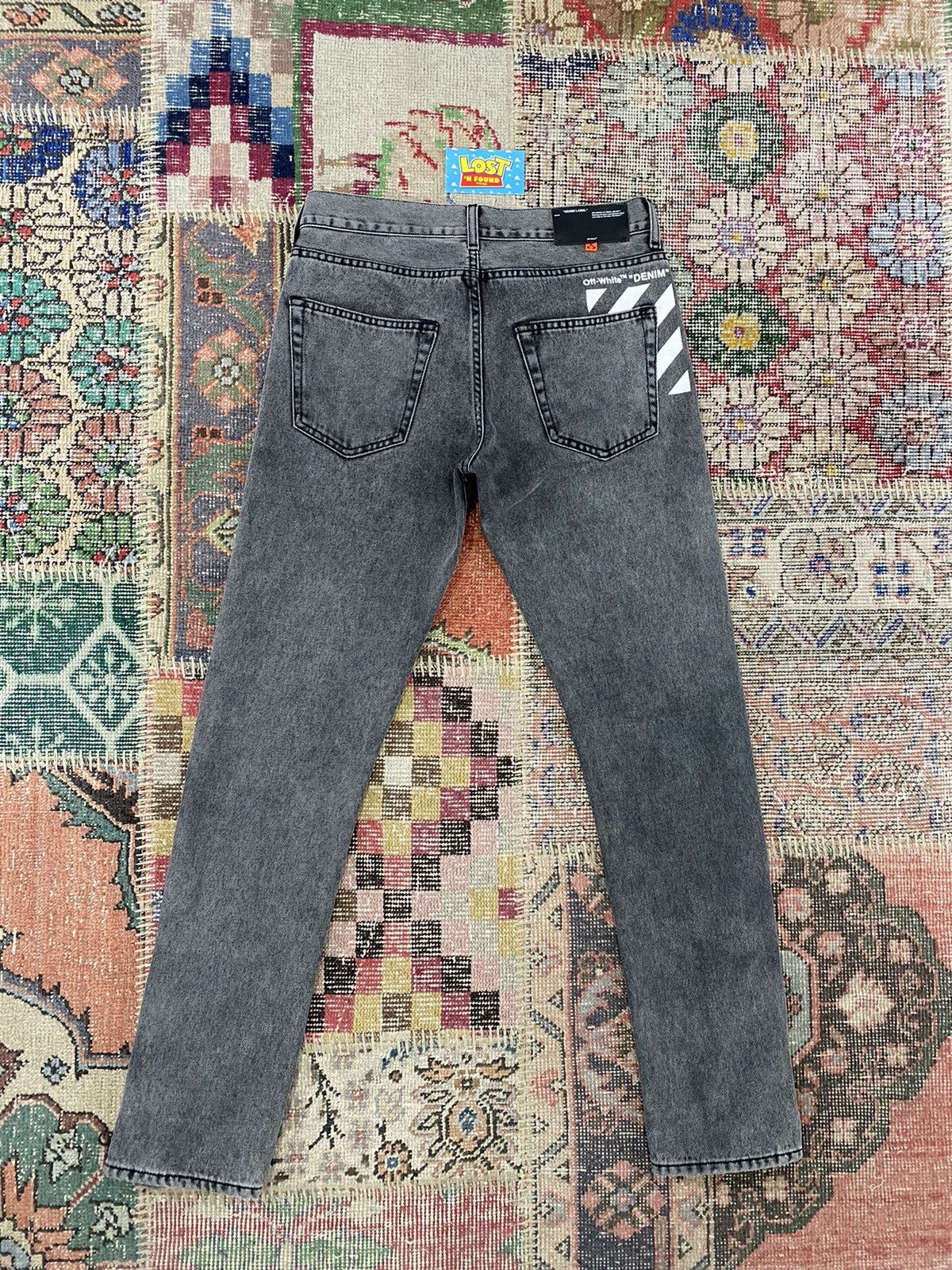Off-White Off White Virgil Abloh Slim Straight Denim Label Jeans Size US 30 / EU 46 - 1 Thumbnail