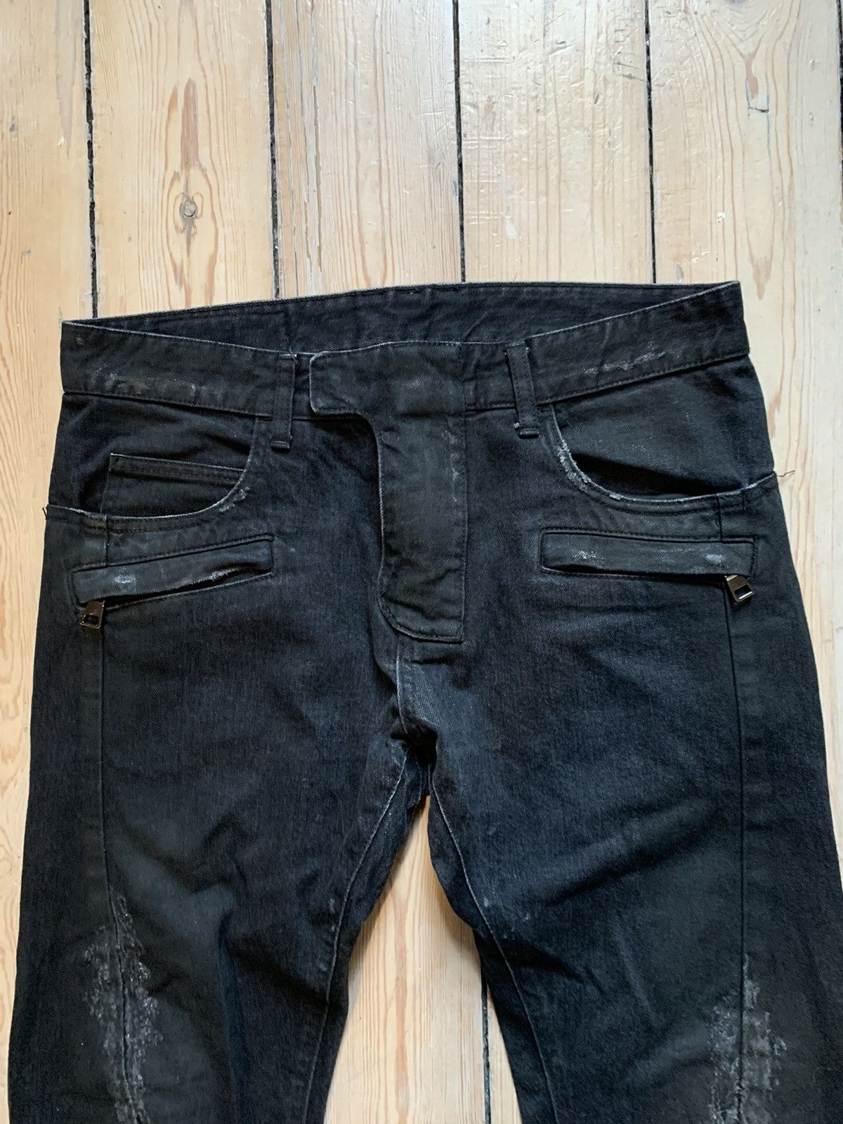 Balmain waxed Spiral Biker Pants