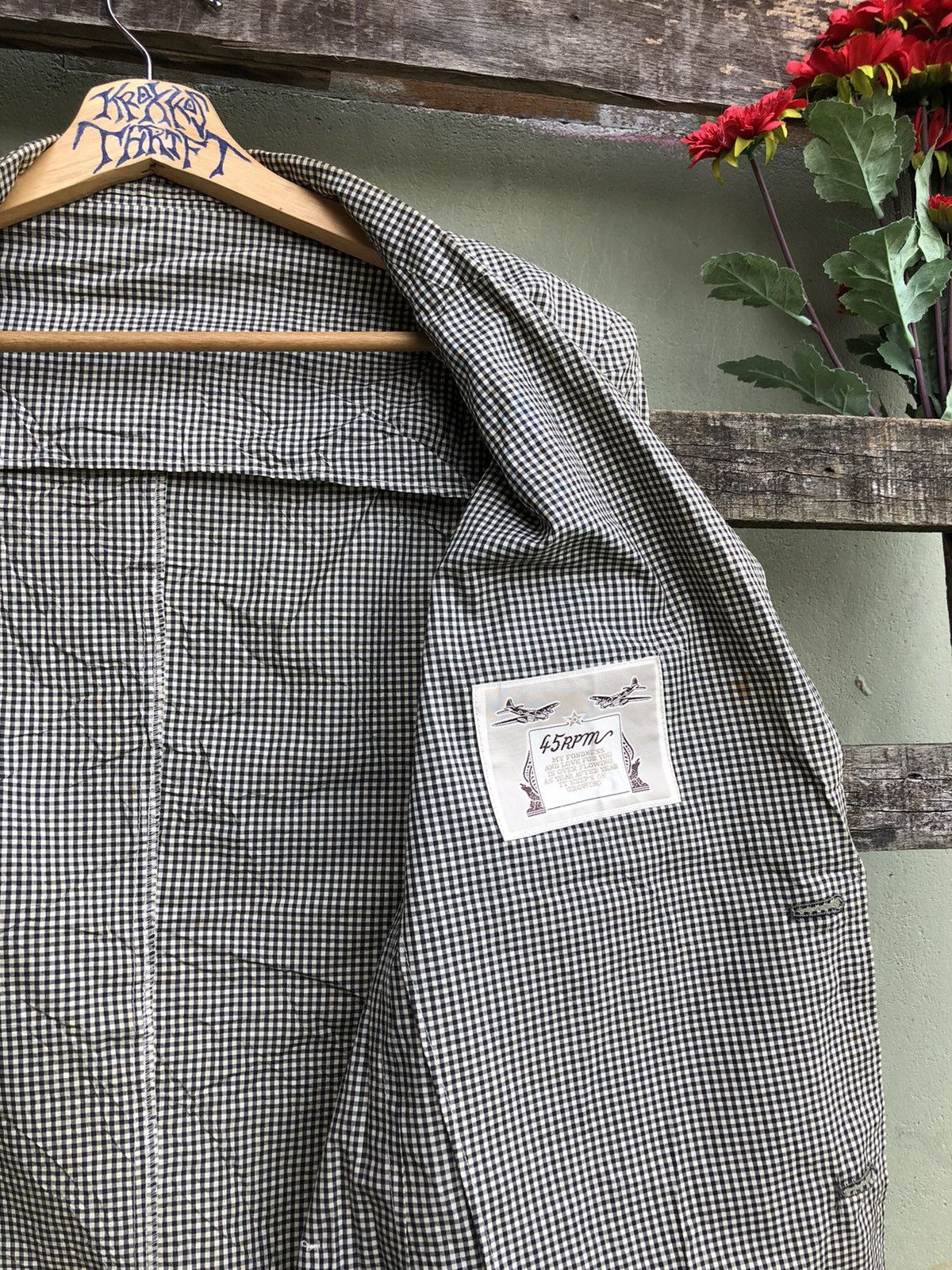 45rpm × Japanese Brand × Vintage Vintage 45 RPM Checkered Blazer Made in Japan Size US L / EU 52-54 / 3 - 7 Thumbnail