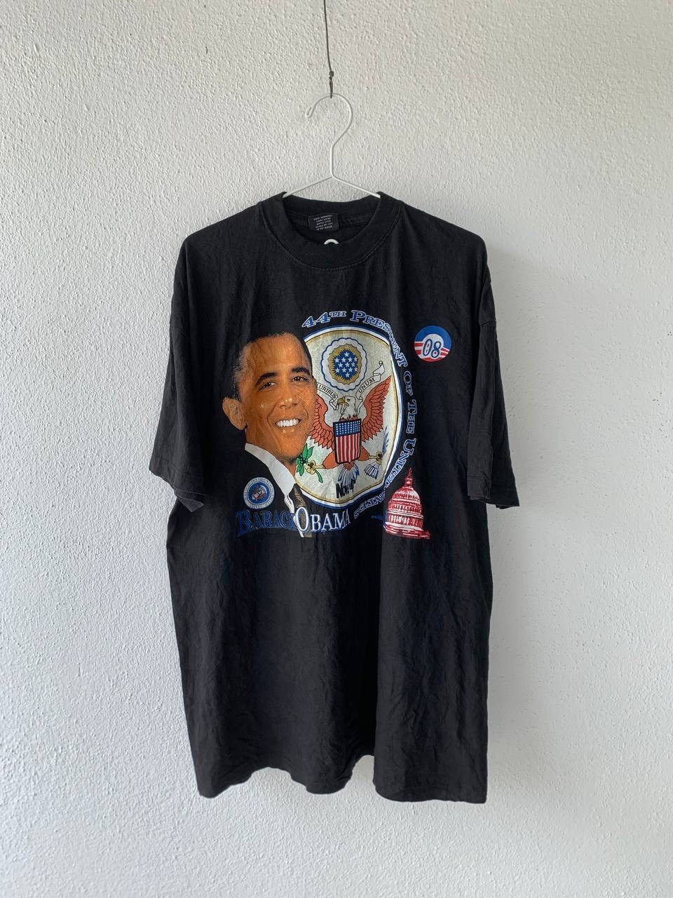 image of Barack Obama 90's Tshirt in Black, Men's (Size 2XL)