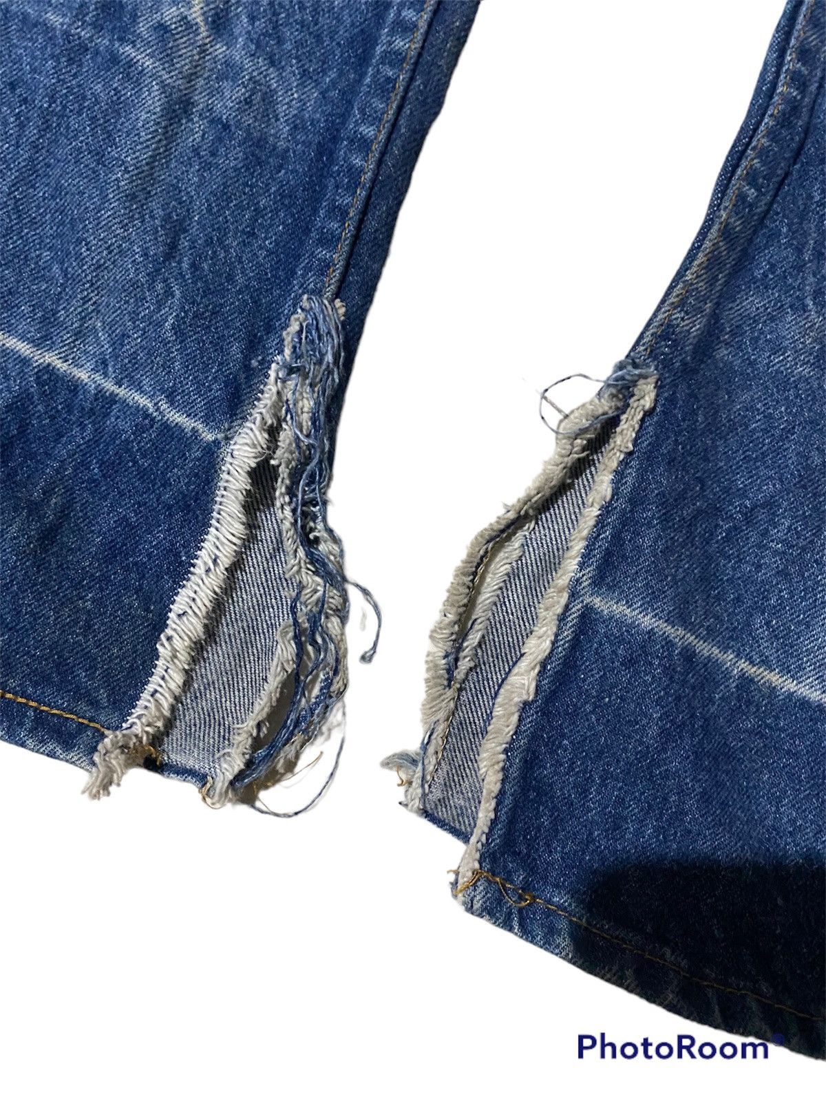 Levi's Vintage Clothing 💥Vintage 90s Flare Levis Orange Tag Ripped Denim Size US 29 - 3 Thumbnail