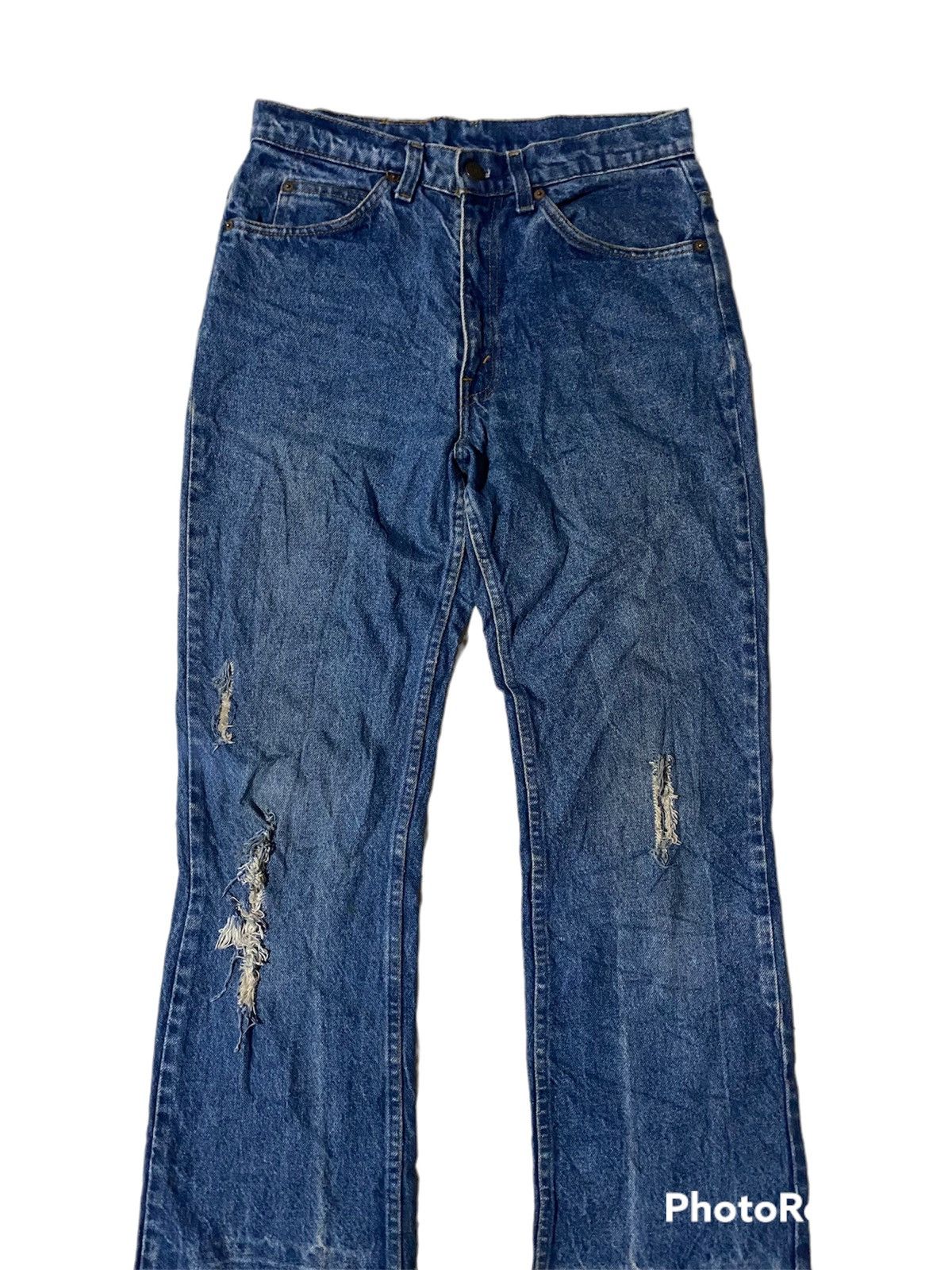 Levi's Vintage Clothing 💥Vintage 90s Flare Levis Orange Tag Ripped Denim Size US 29 - 7 Thumbnail