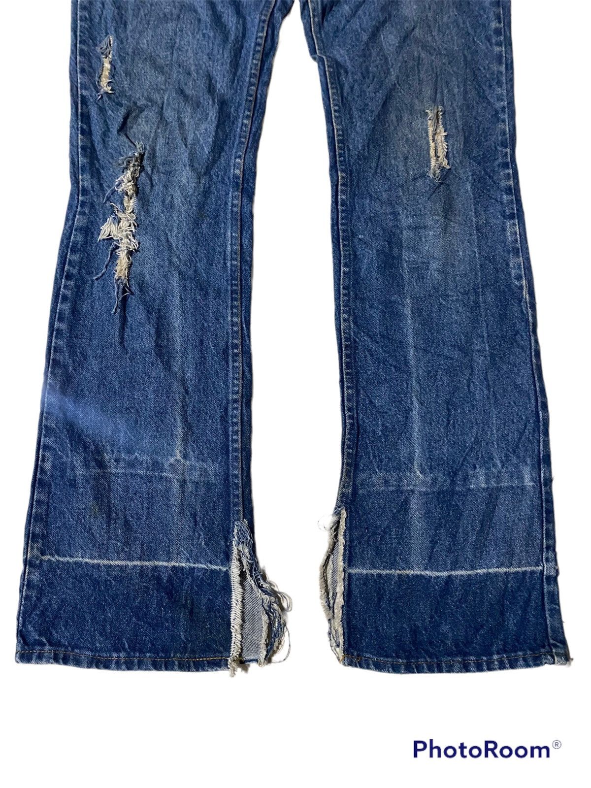 Levi's Vintage Clothing 💥Vintage 90s Flare Levis Orange Tag Ripped Denim Size US 29 - 2 Thumbnail