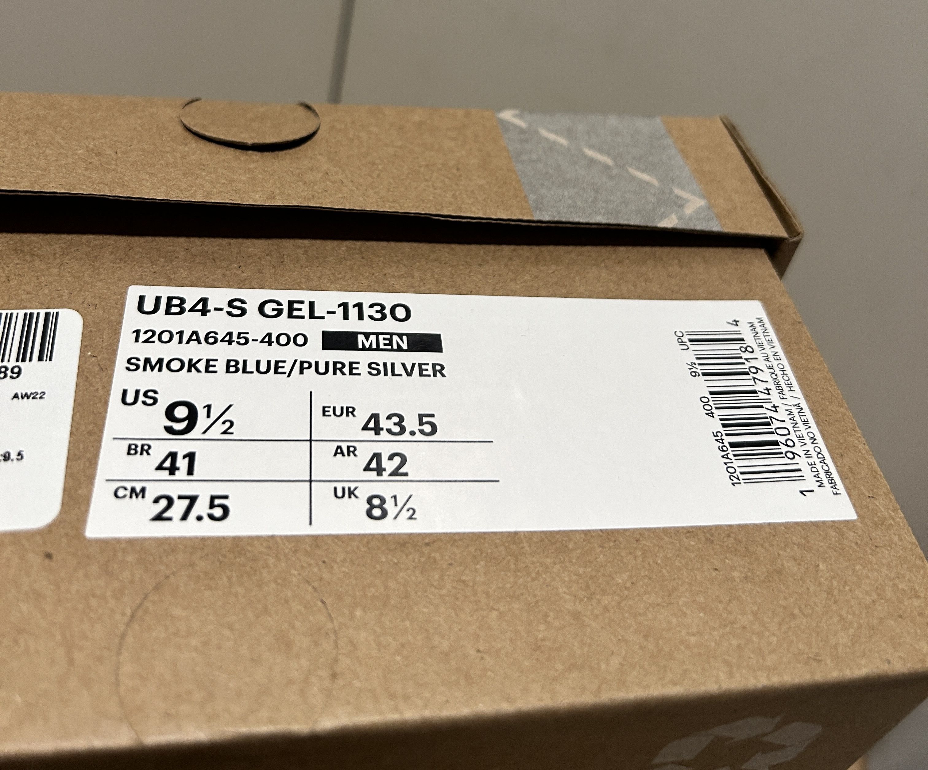 Asics ASICS UB4-S Gel-1130 (Smoke Blue/Pure Silver) Size US 9.5 / EU 42-43 - 3 Thumbnail