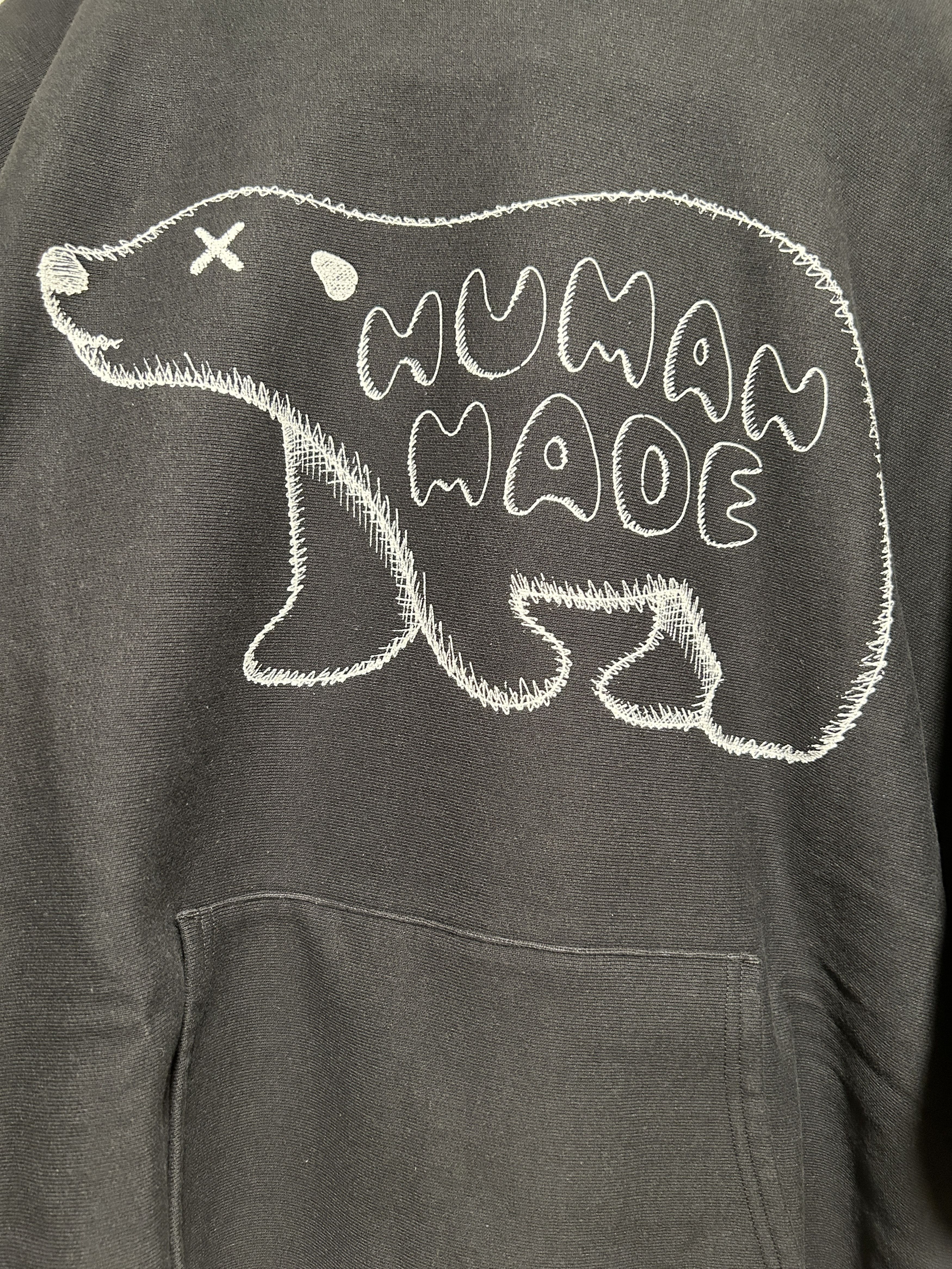 Human Made × Kaws PIZZA HOODIE KAWS #2 black size XXL Polar Bear 